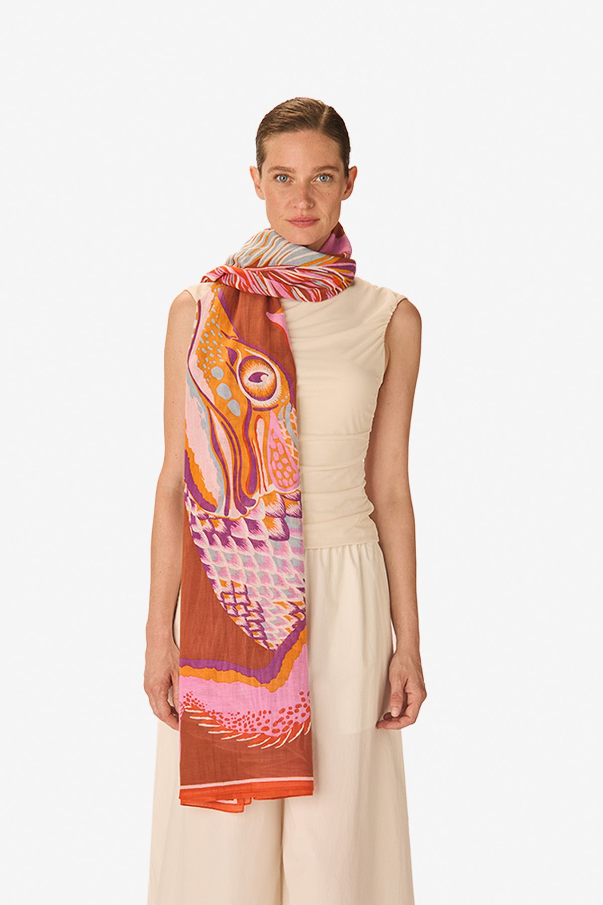 Scarf 100 - Croco - Caramel