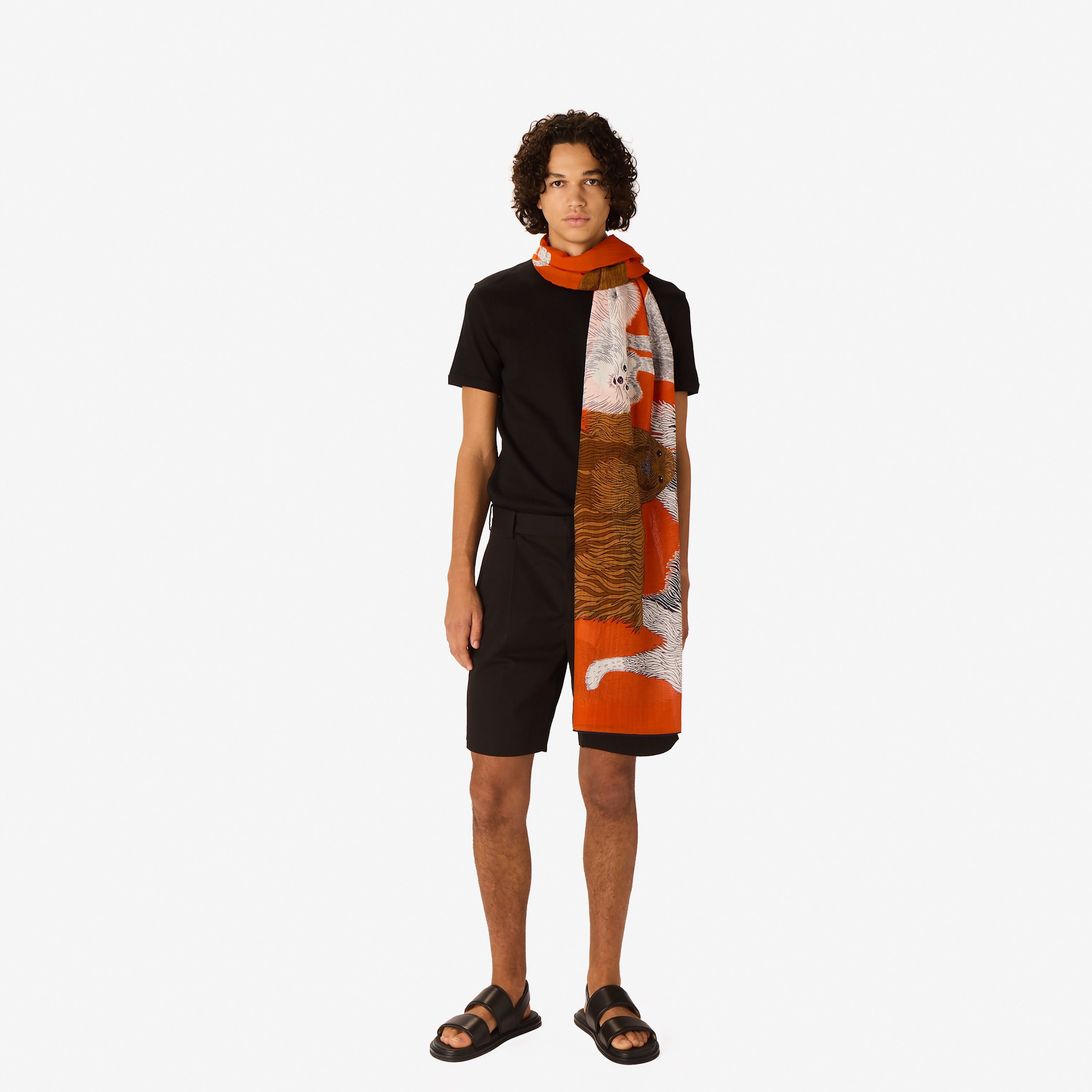Scarf 100 Cotton - Toutou - Orange