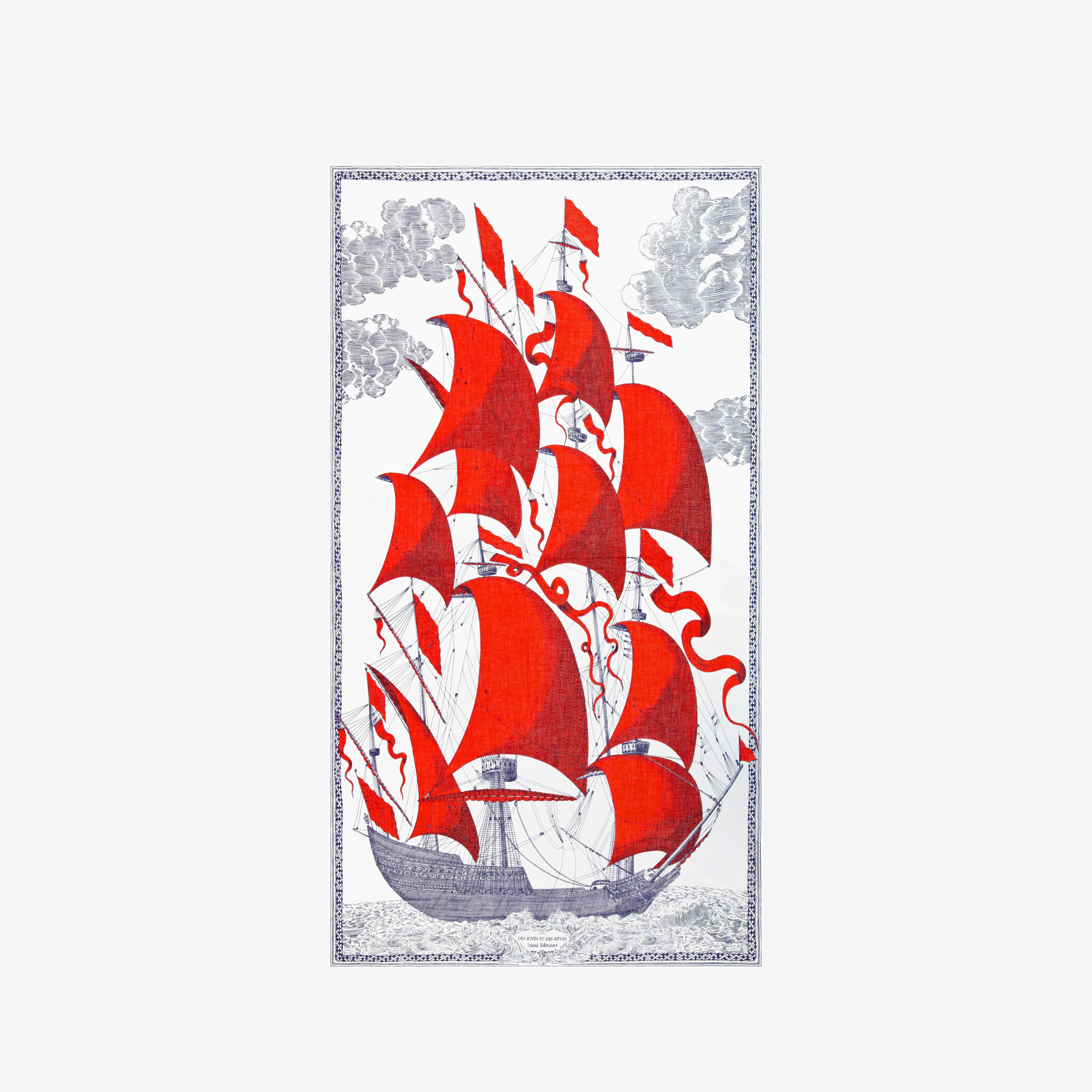Scarf 100 - Des Rives et des Reves - Red