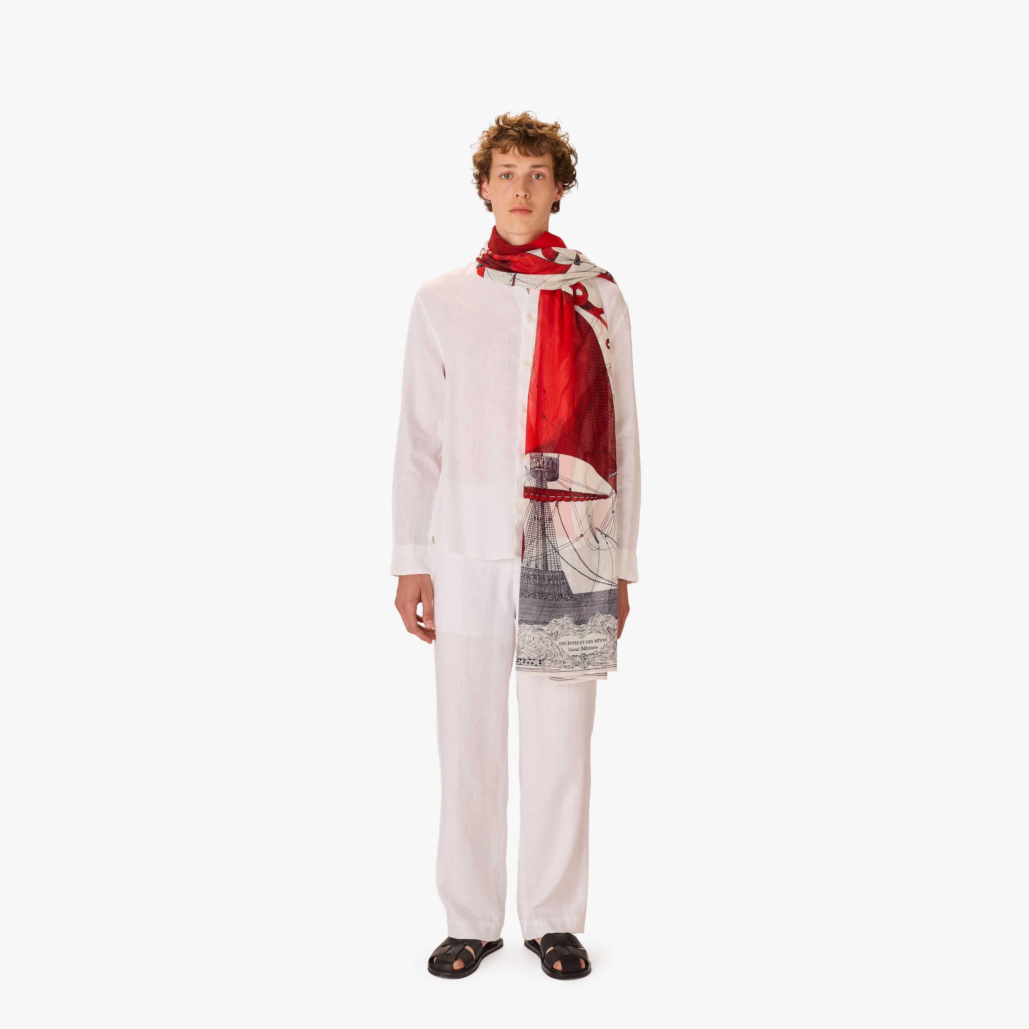 Scarf 100 - Des Rives et des Reves - Red