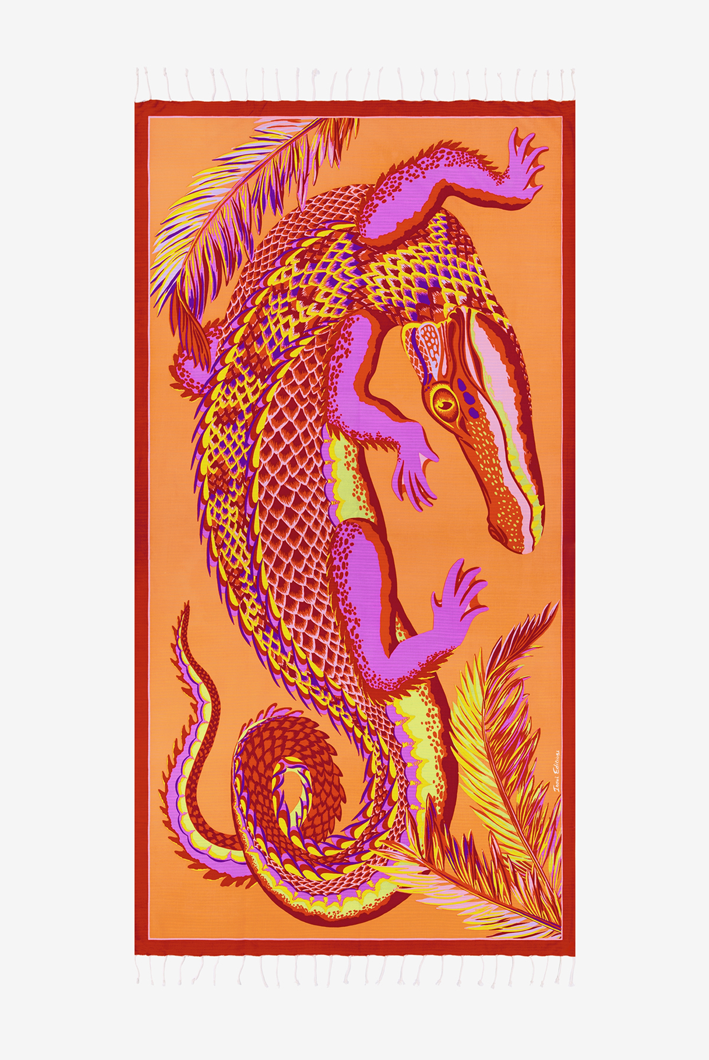 Fouta Towel 100 - Croco - Coral