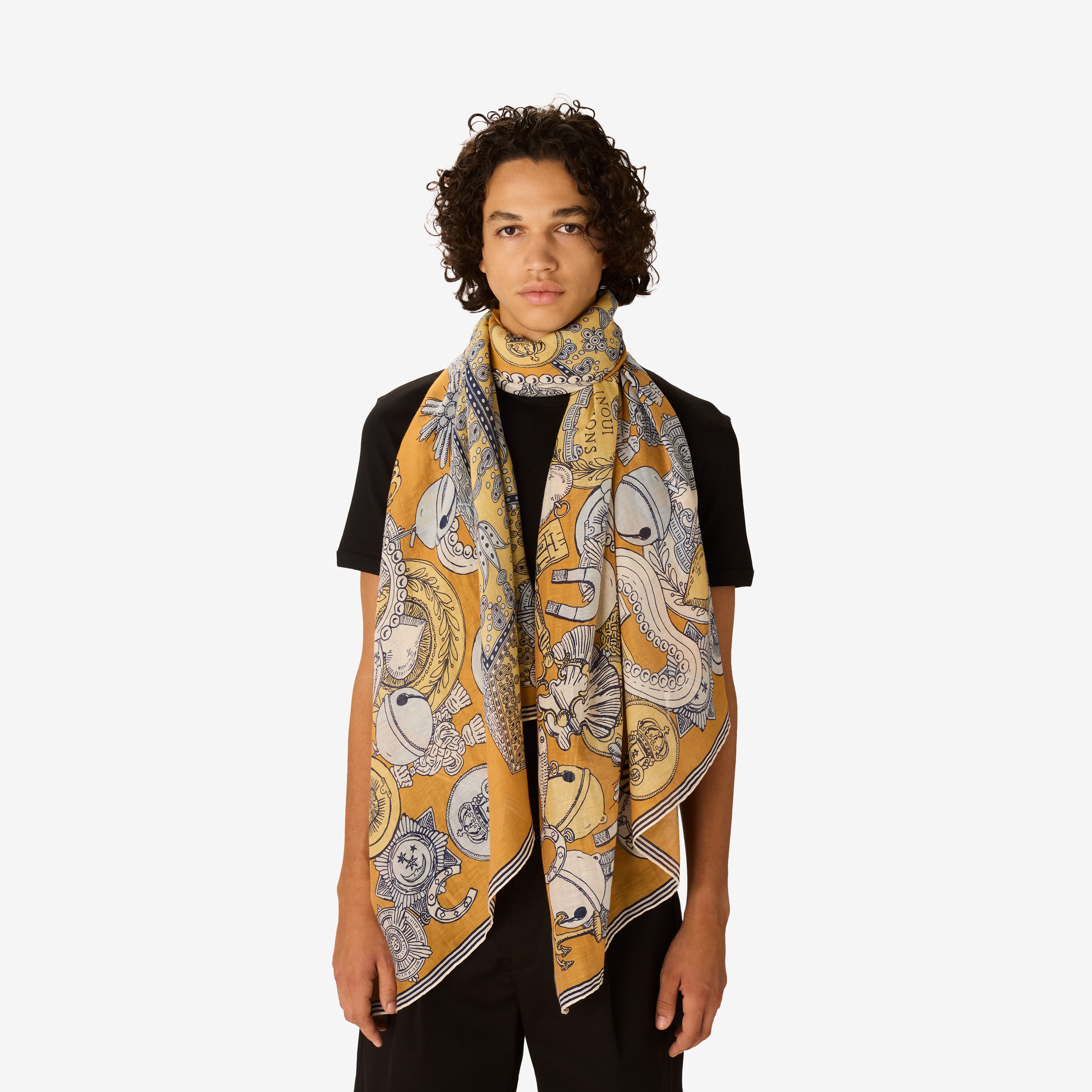 Scarf 100 - Octopus - Golden Brown