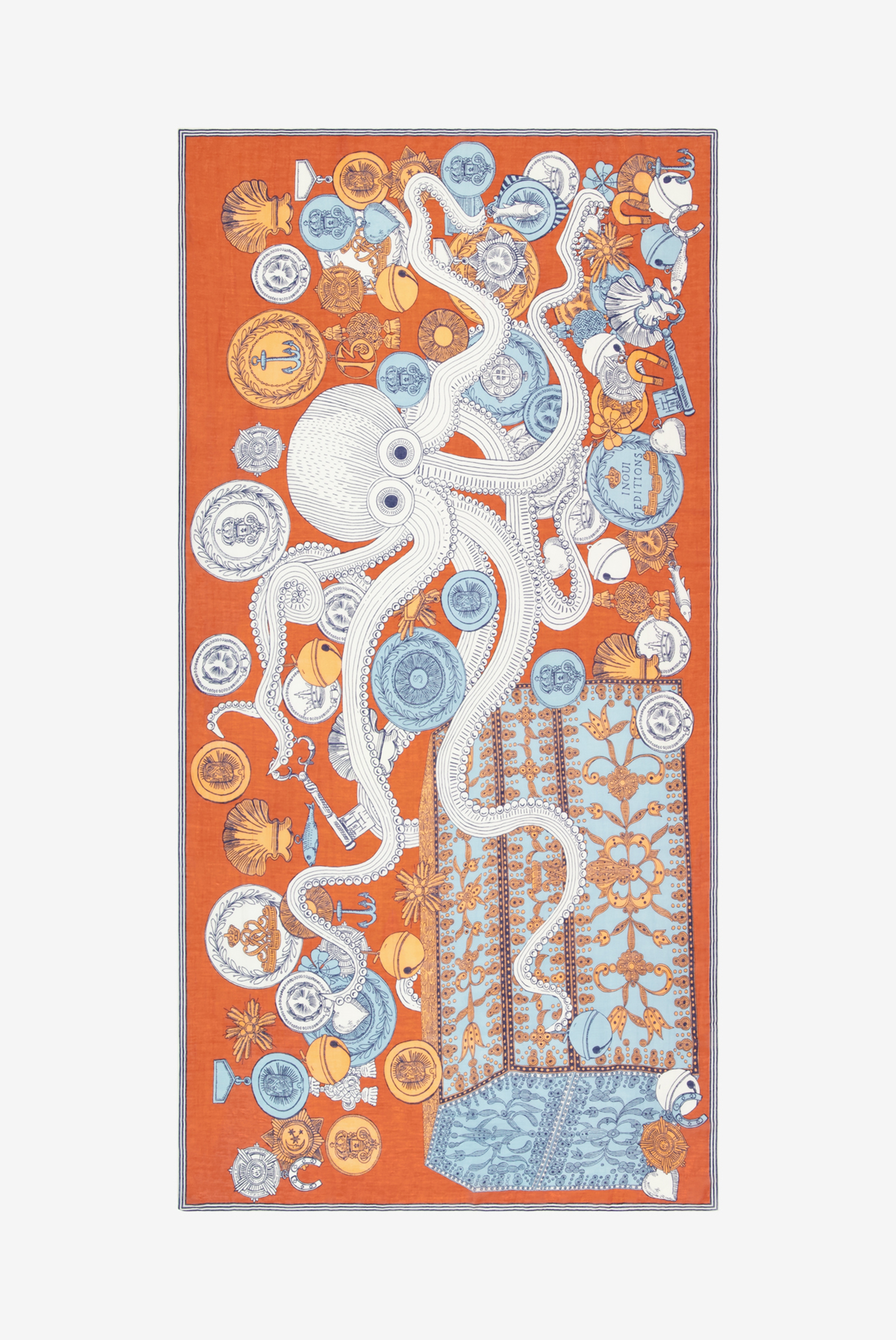 Scarf 100 - Octopus - Orange