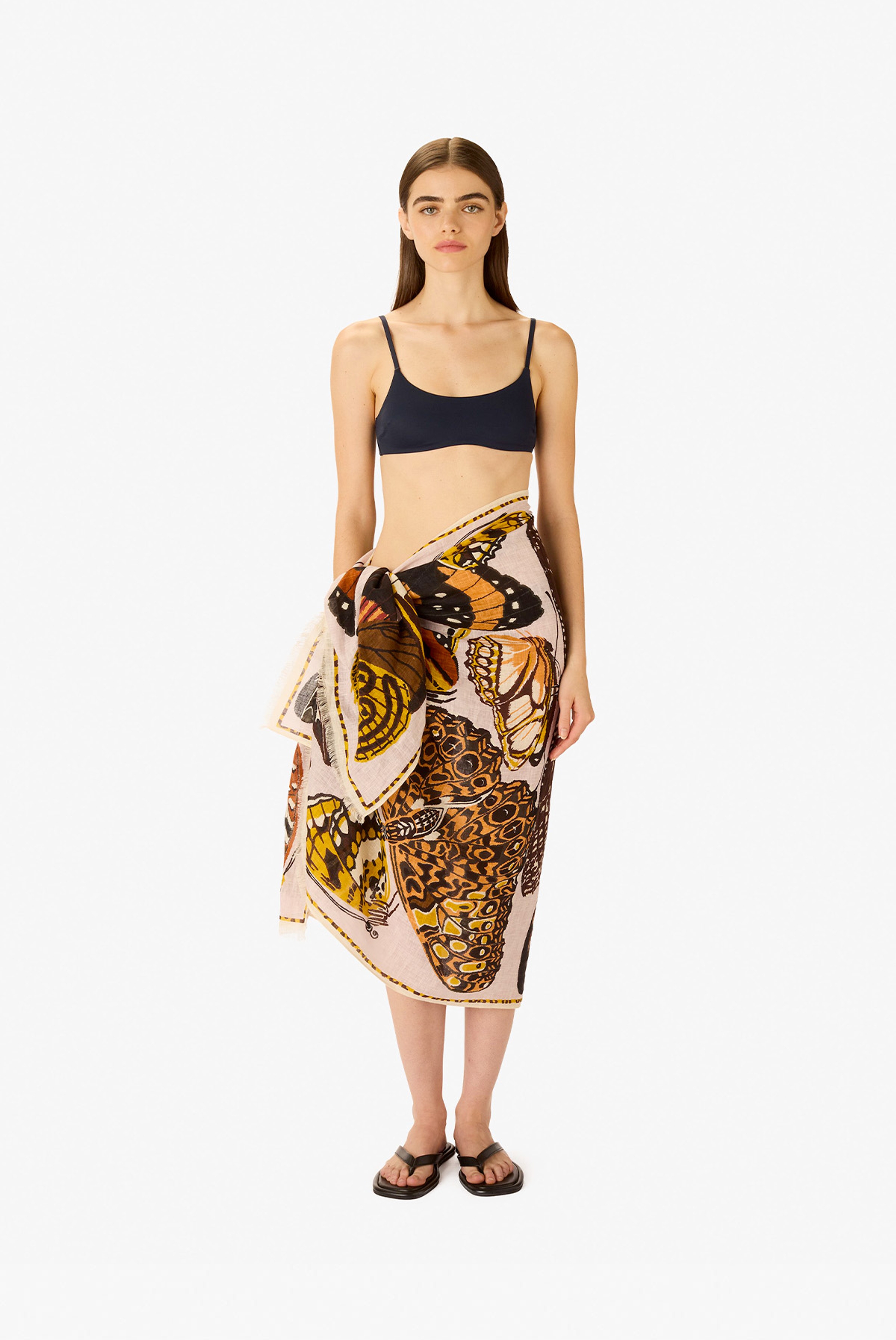 Scarf 100 - Papillons - Nude