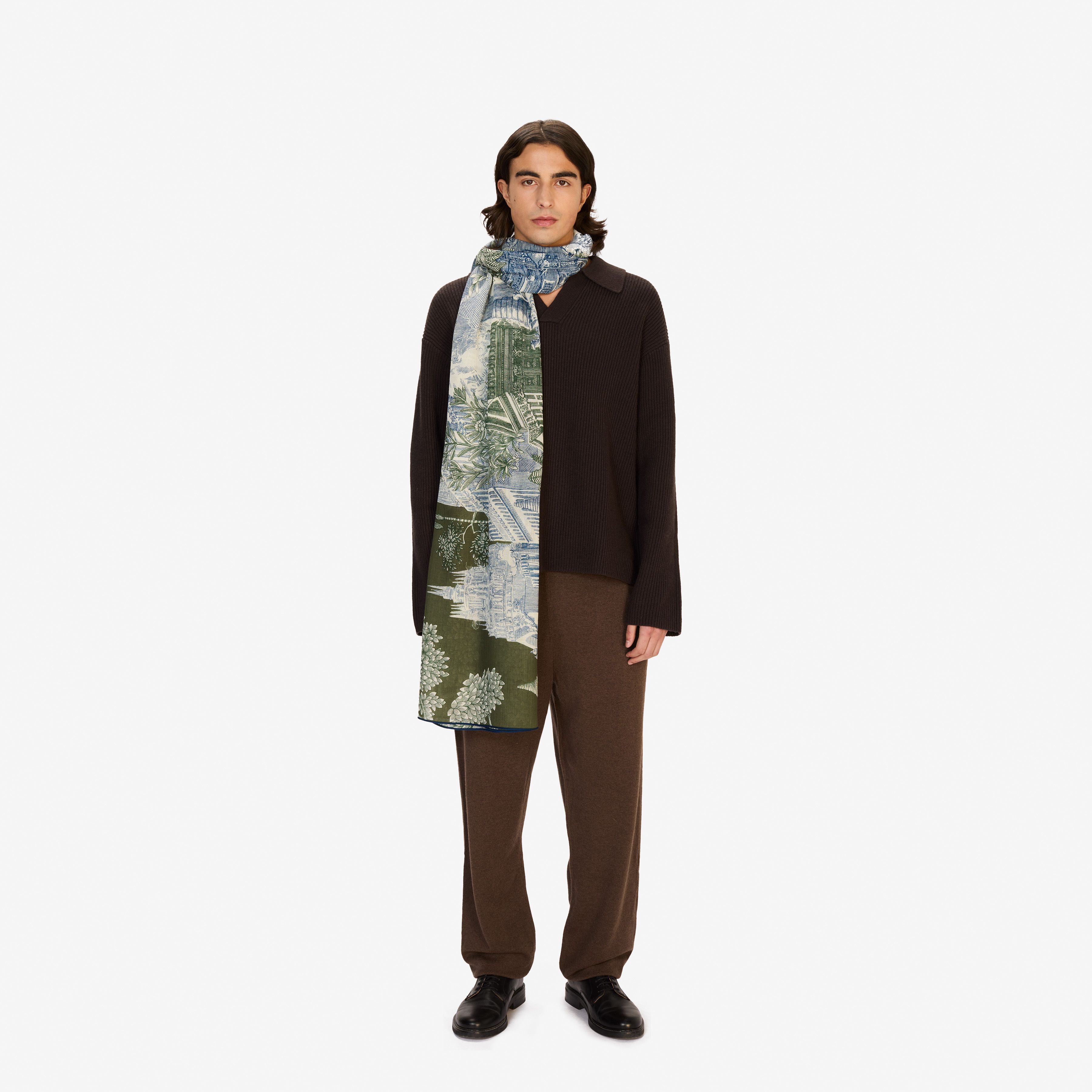 Wool Scarf 100 - Piranesi - Khaki