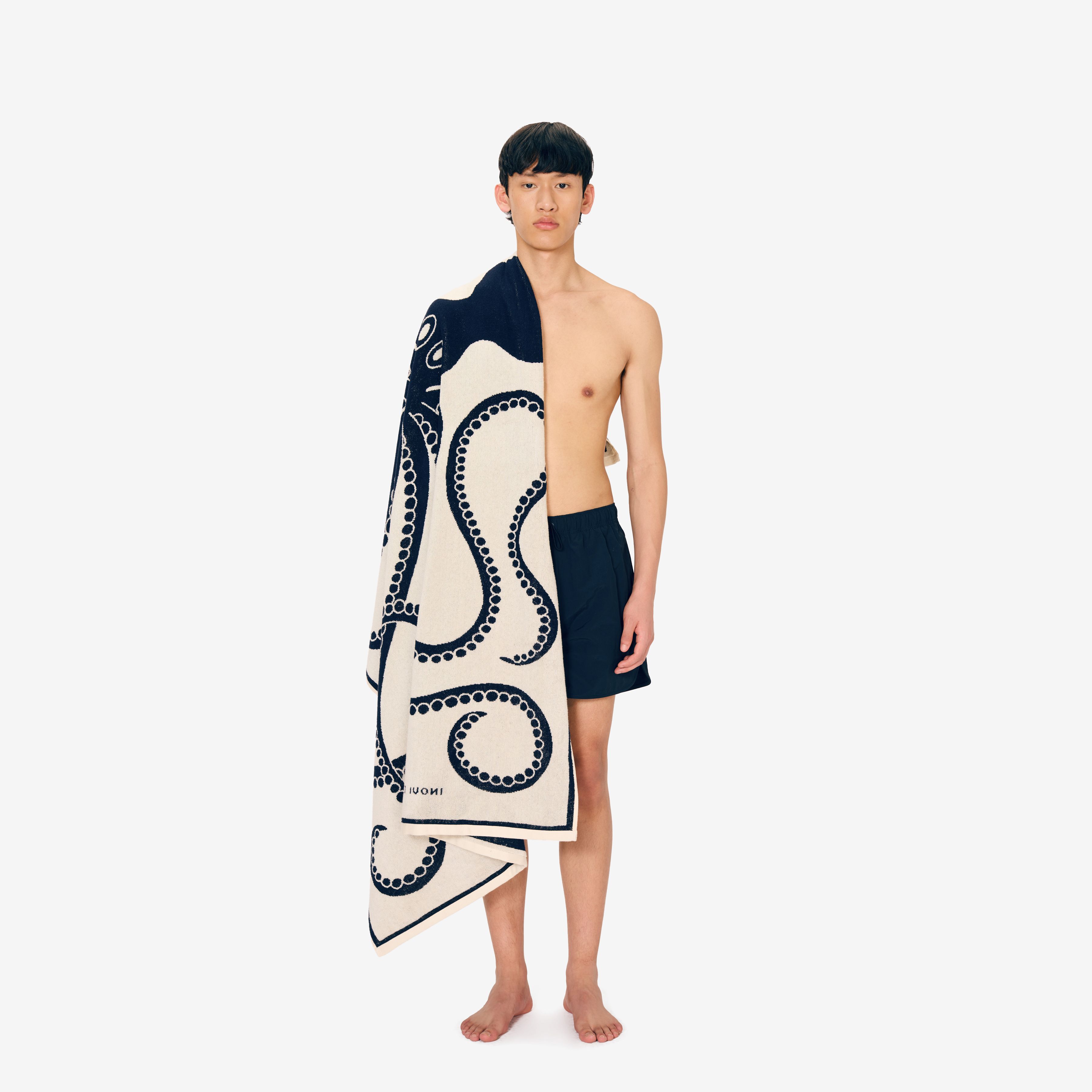 Beach Towel 100 - Octopus - Bleu