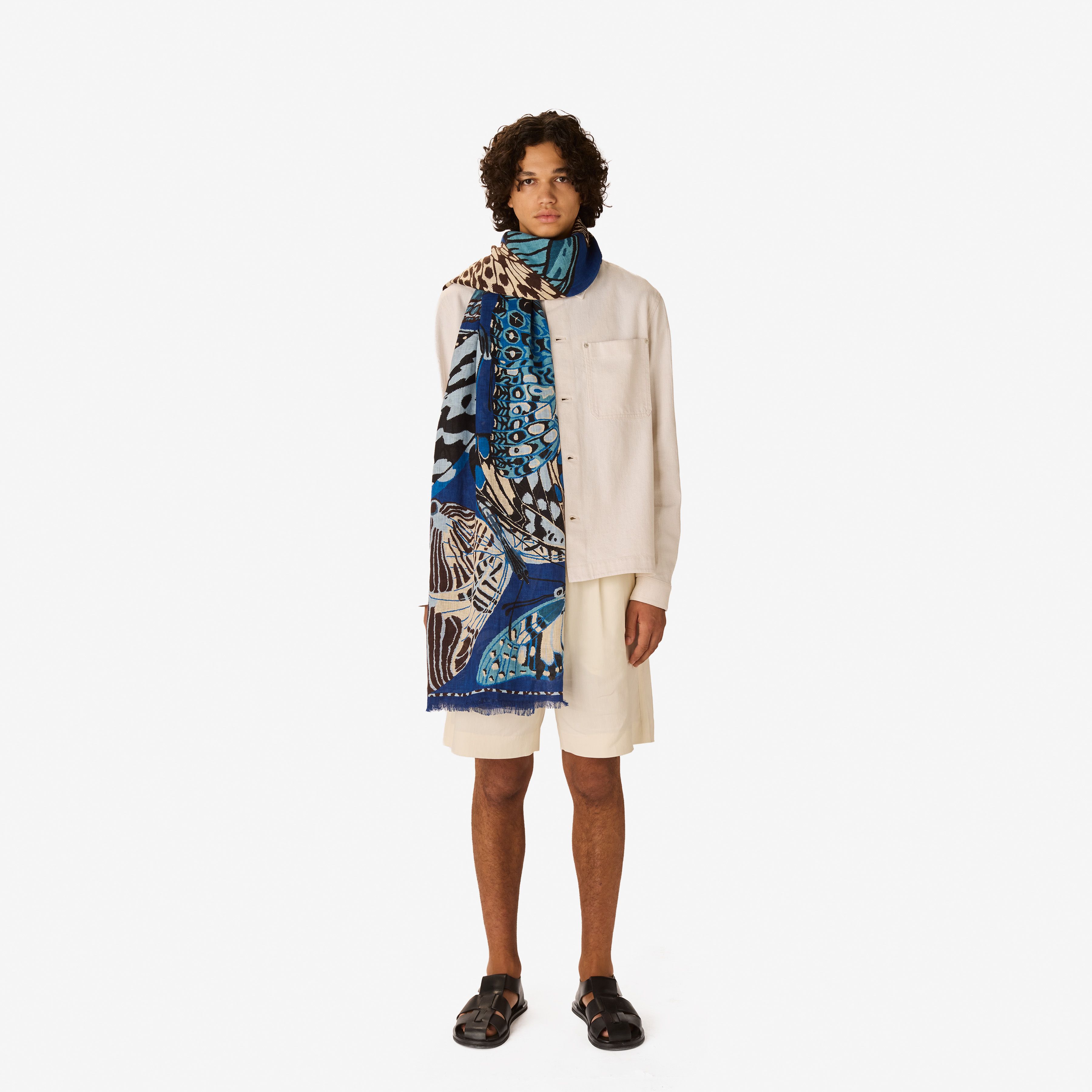 Scarf 100 - Papillons - Navy
