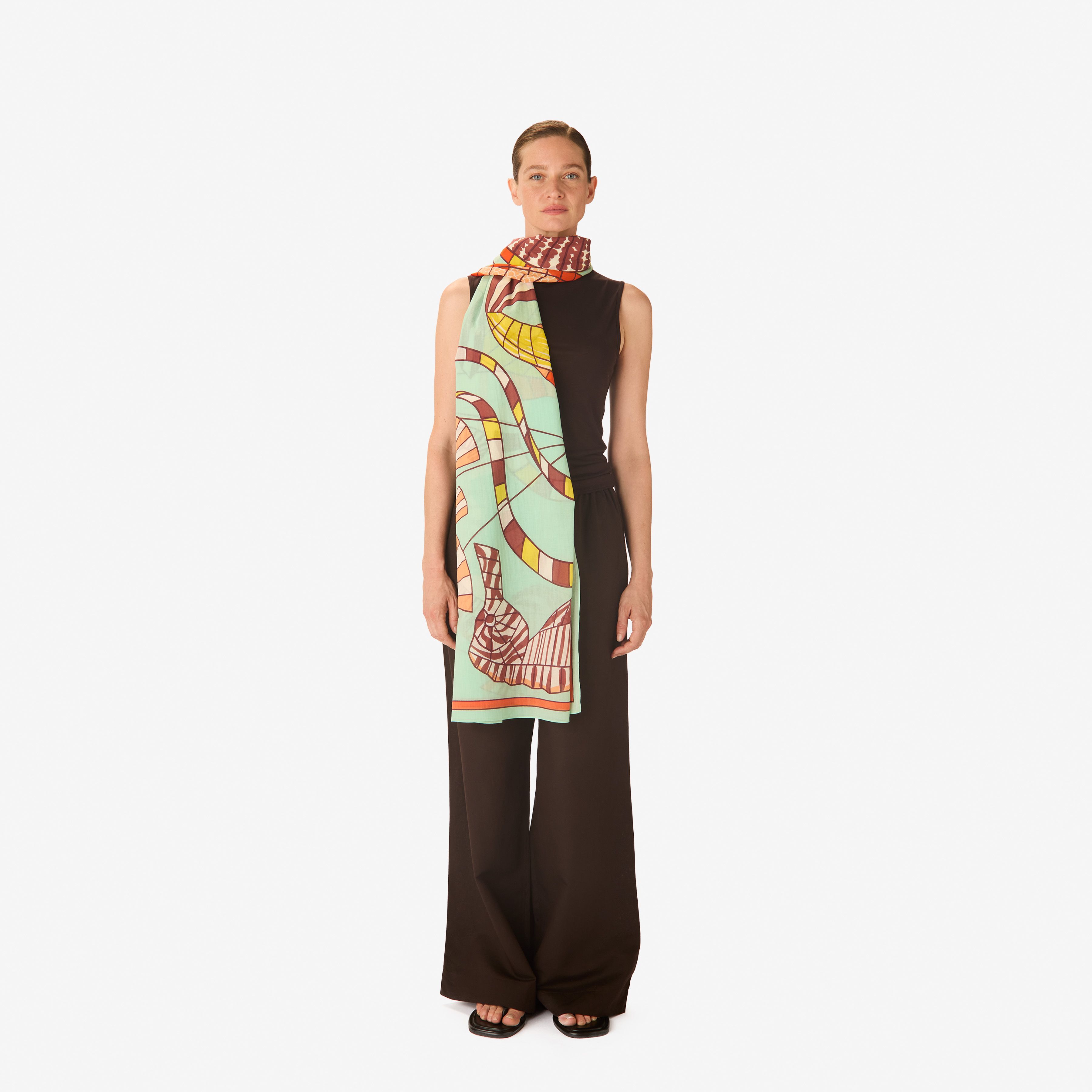 Scarf 100 - Cerfs Volants - Turquoise