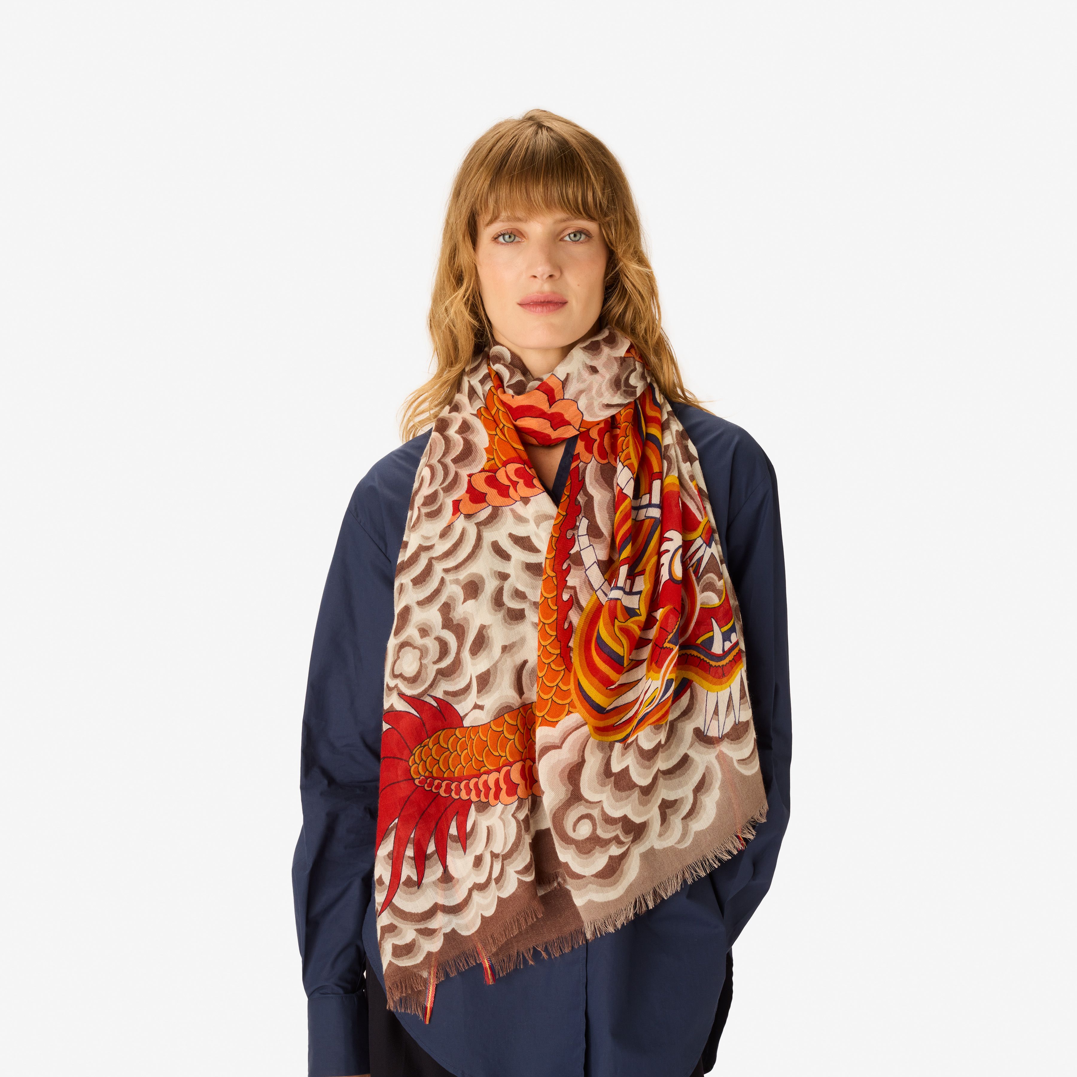 Scarf 70 - Dragon - Orange