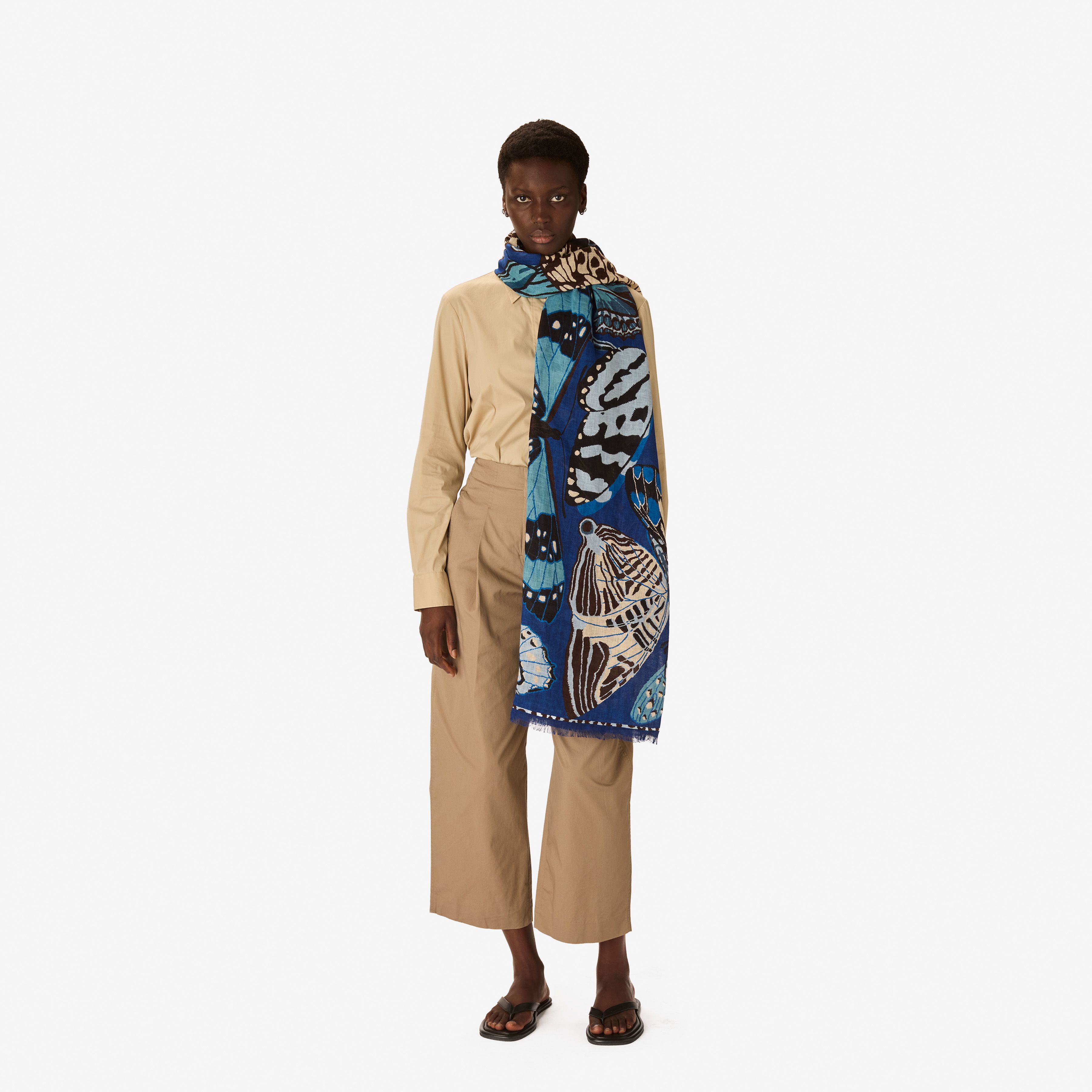 Scarf 100 - Papillons - Navy