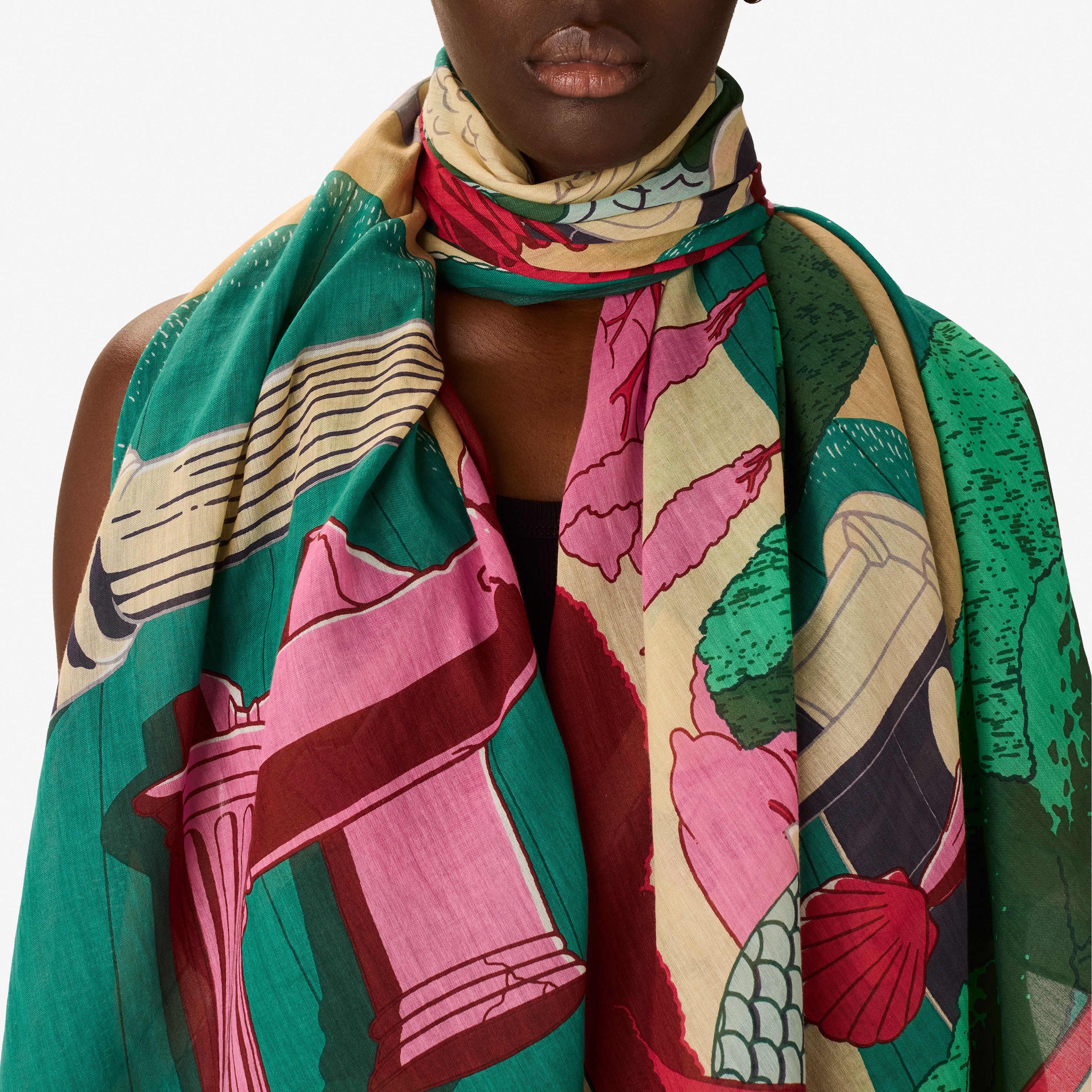 Scarf 100 - Jardin - Fuchsia