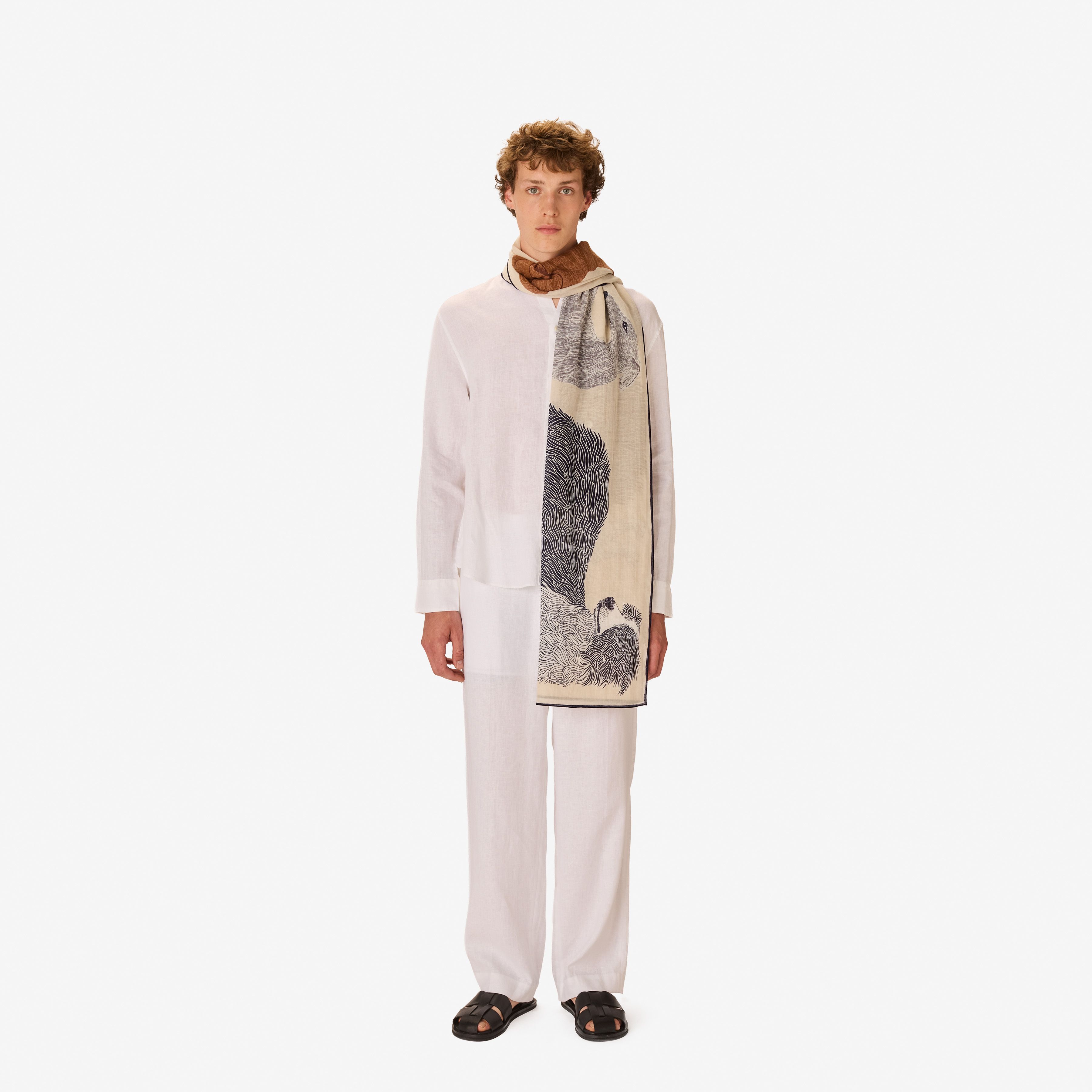 Scarf 100 Cotton - Toutou - White