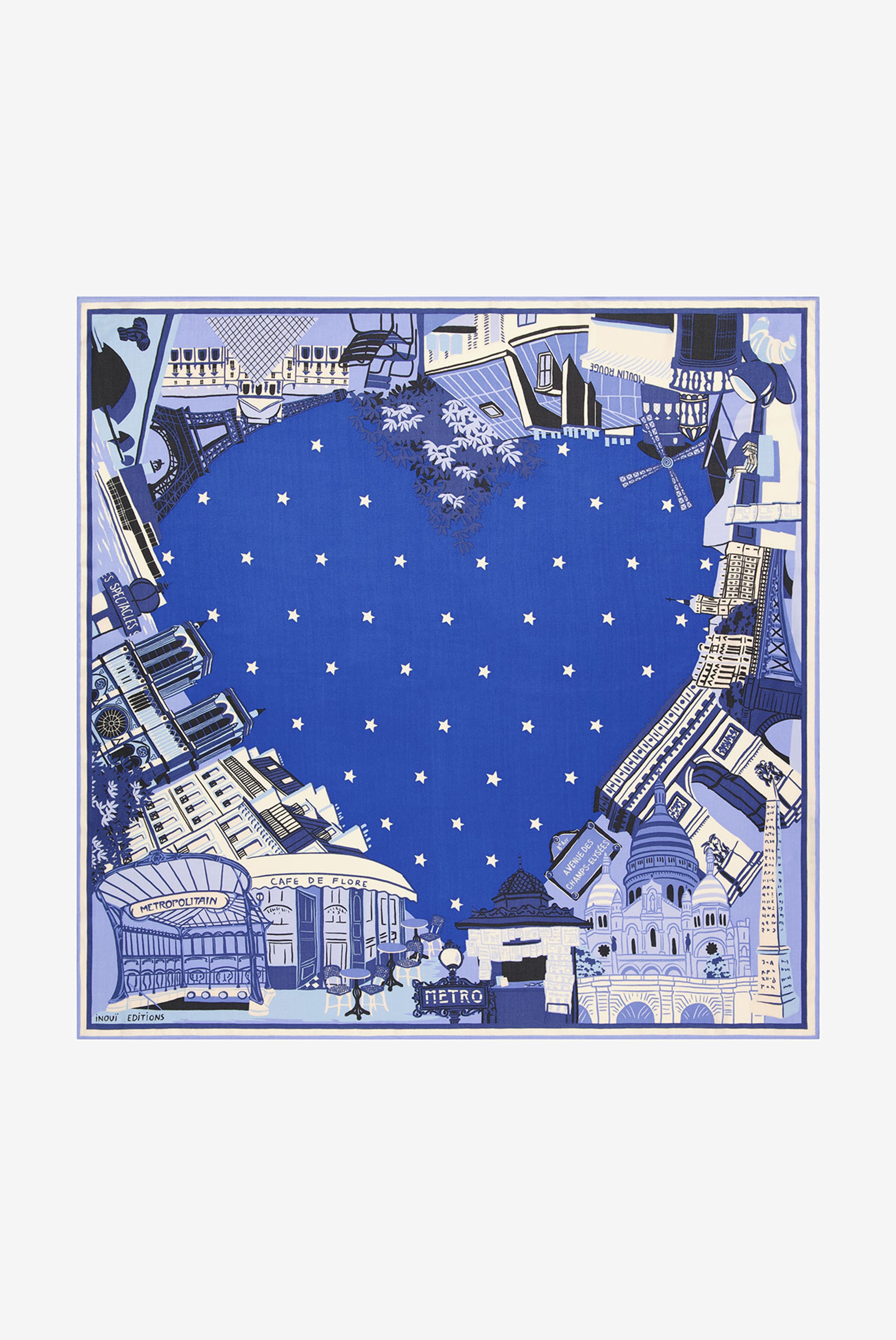 Silk Square 100 - J'Aime Paris - Blue