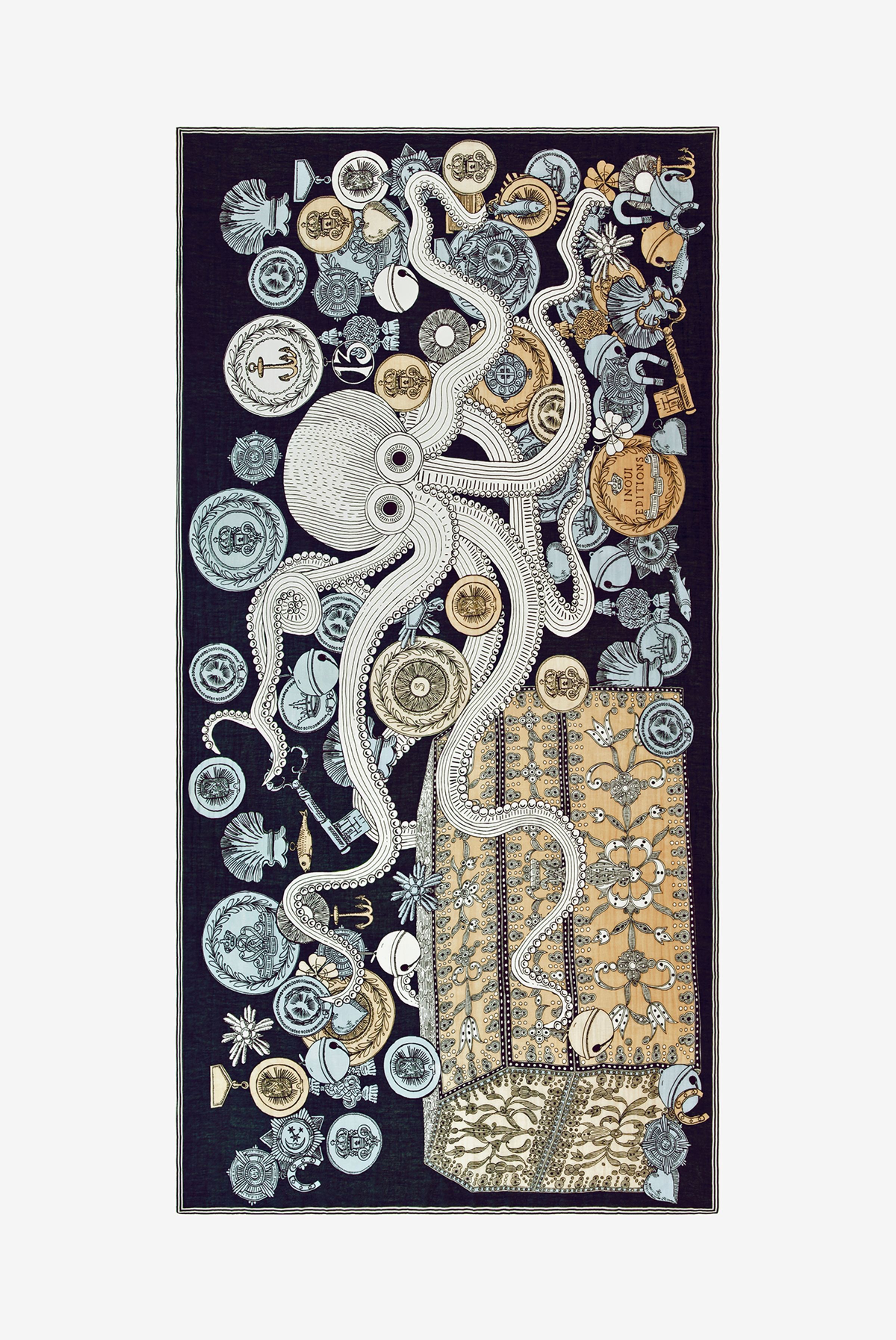 Scarf 100 - Octopus - Navy