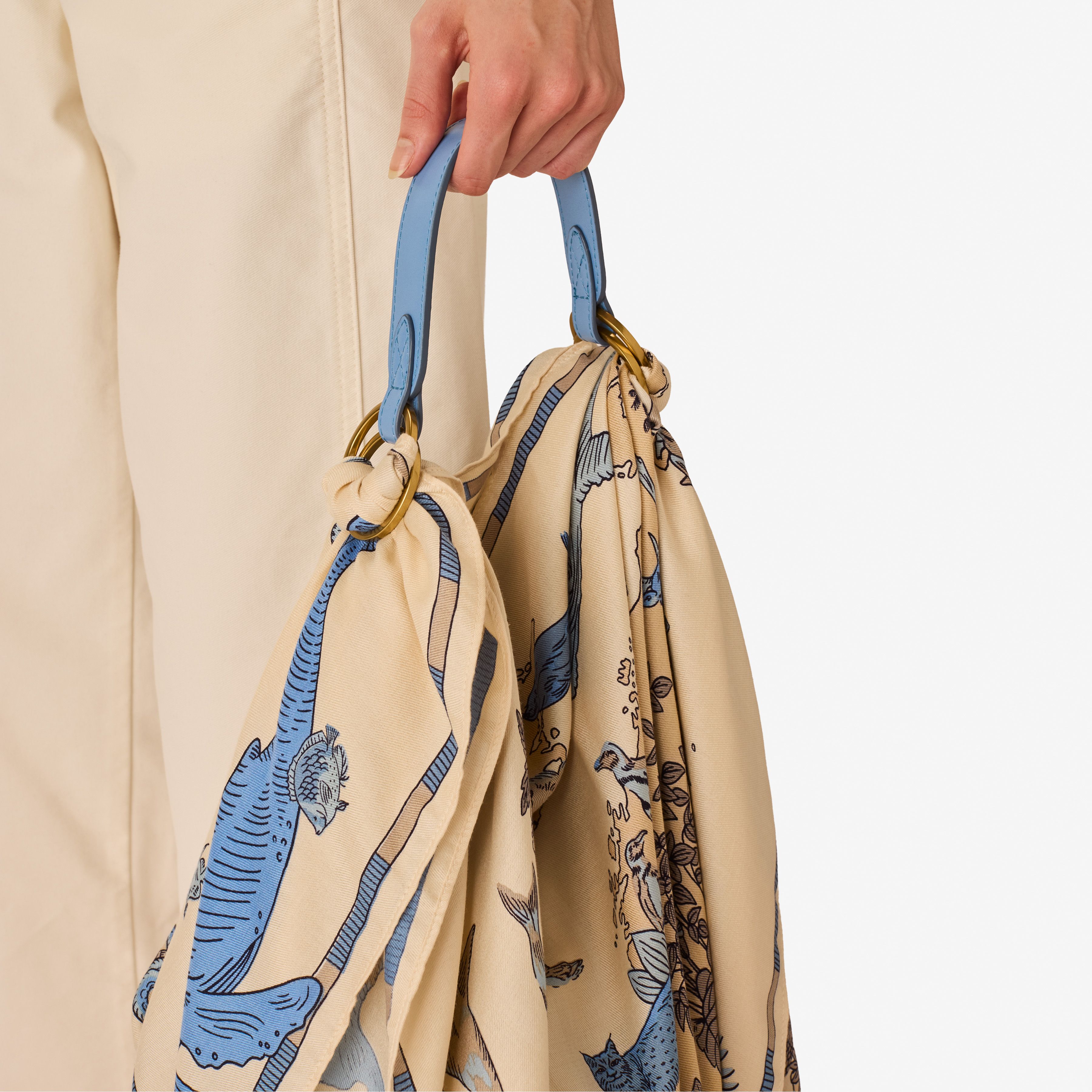 Leather Handle - Light Blue