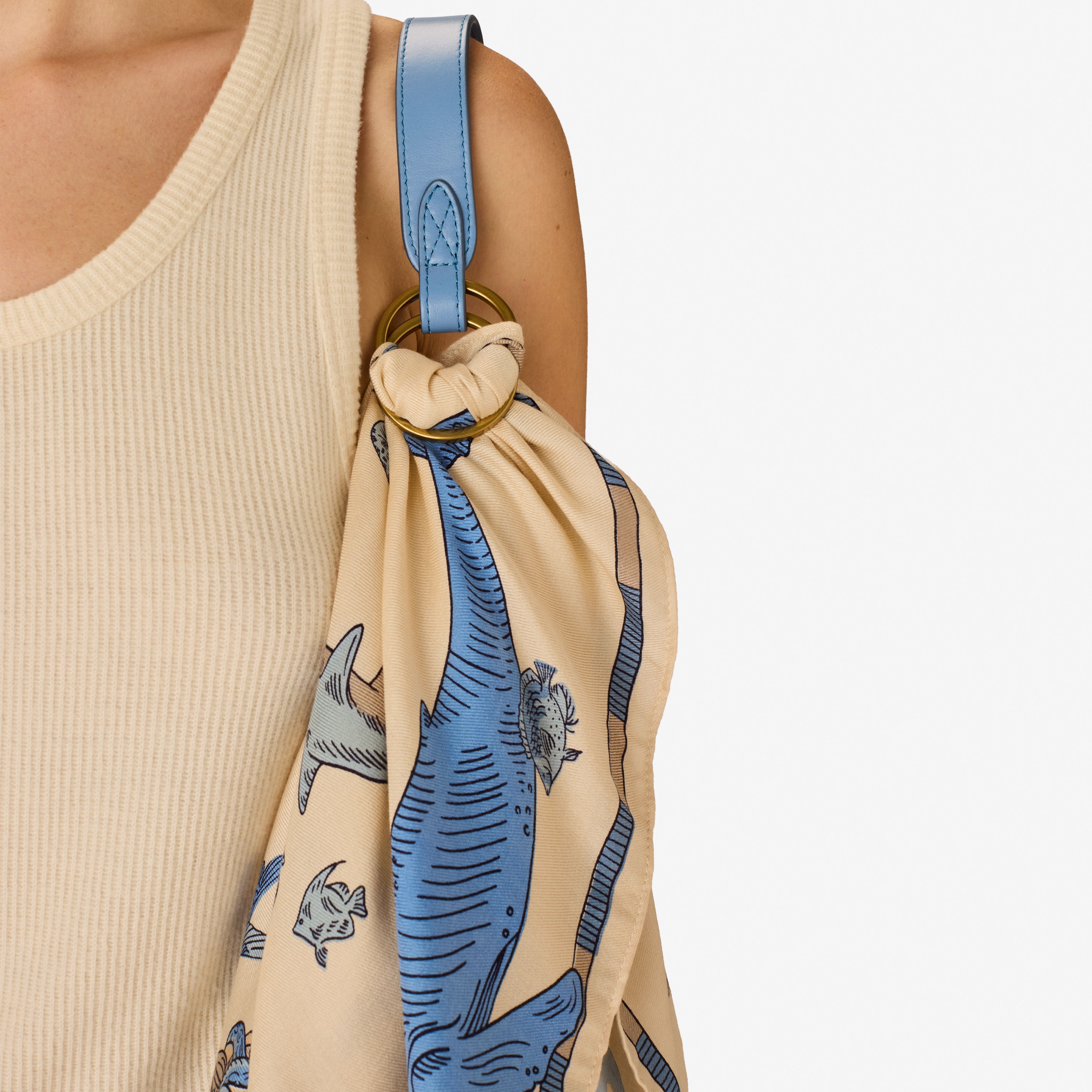 Leather Handle - Light Blue