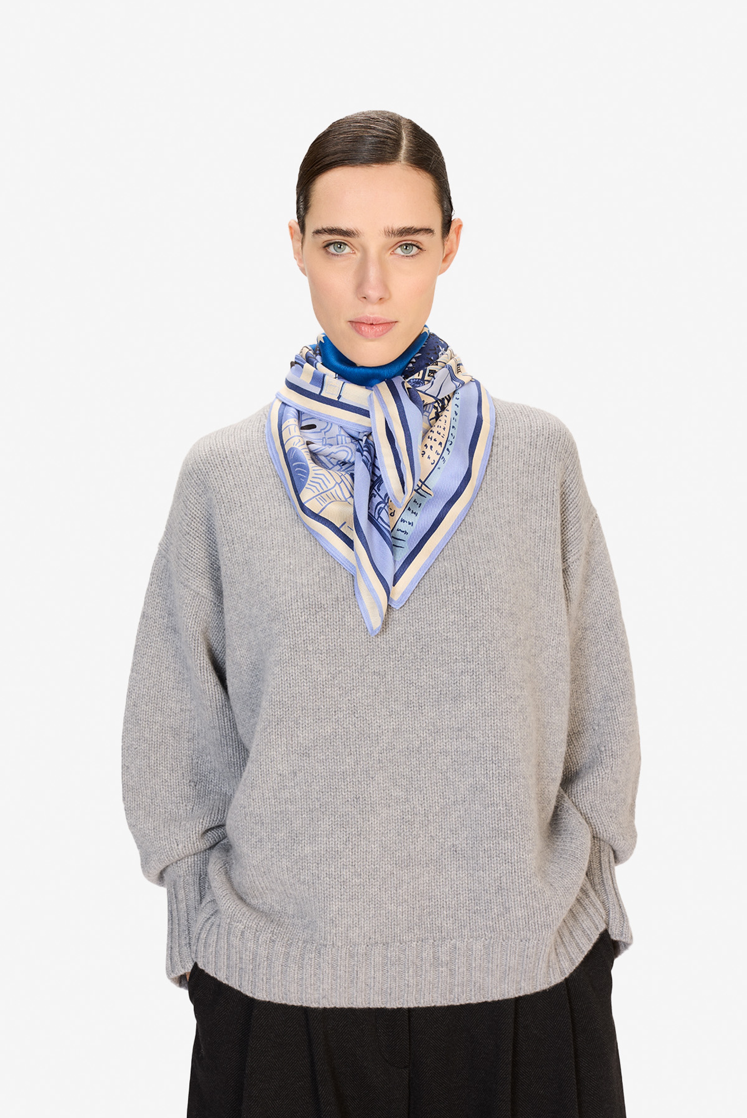 Silk Square 100 - J'Aime Paris - Blue