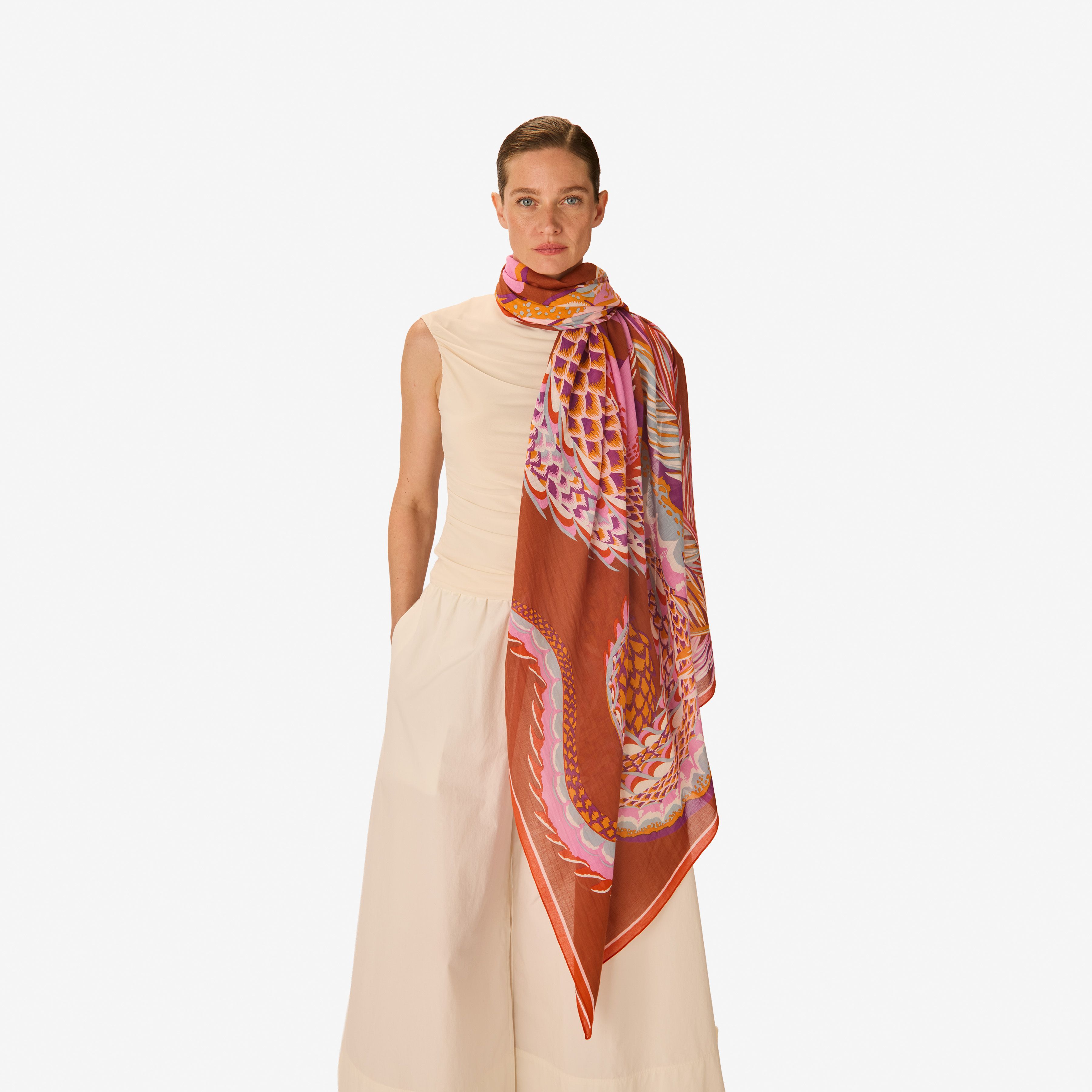 Scarf 100 - Croco - Caramel