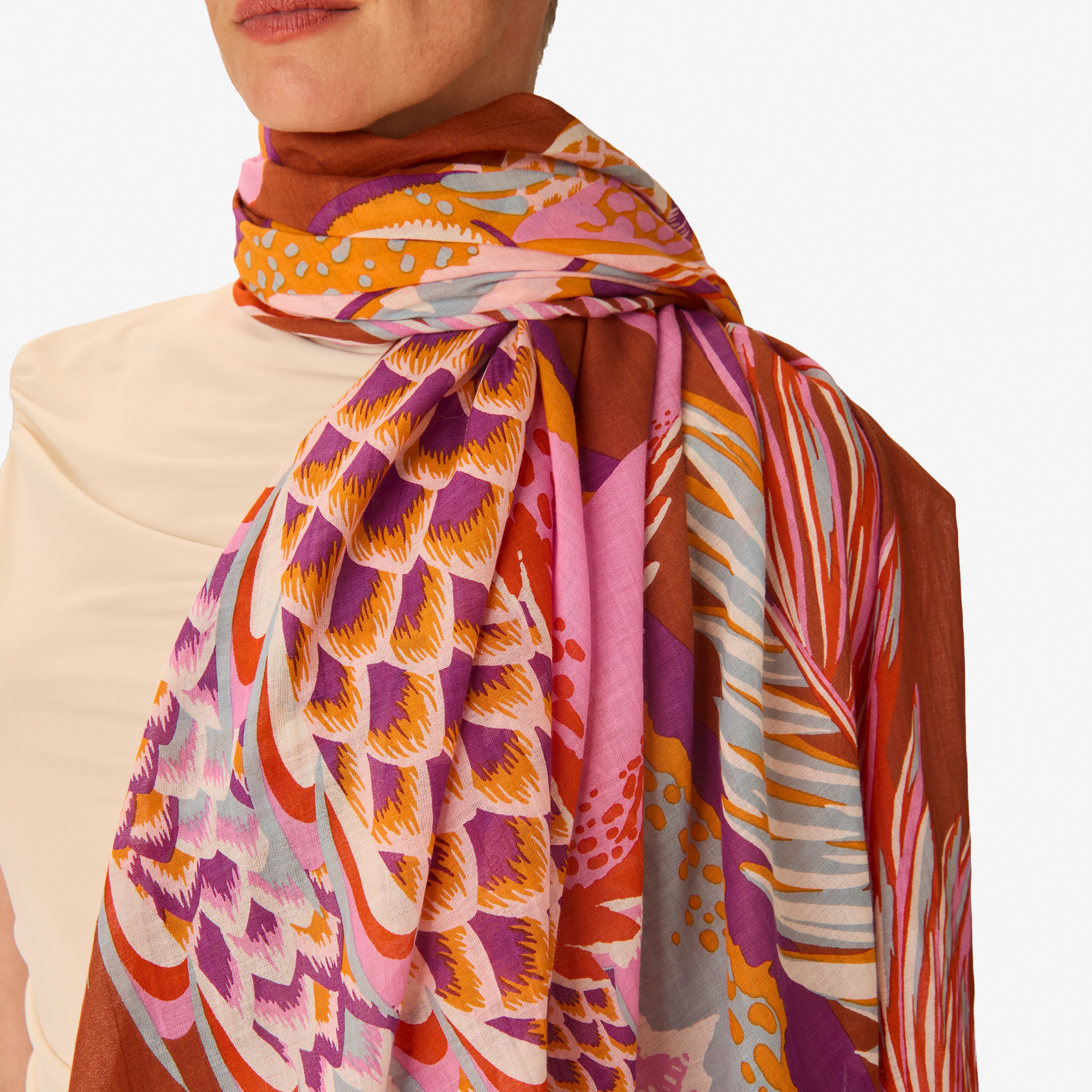 Scarf 100 - Croco - Caramel