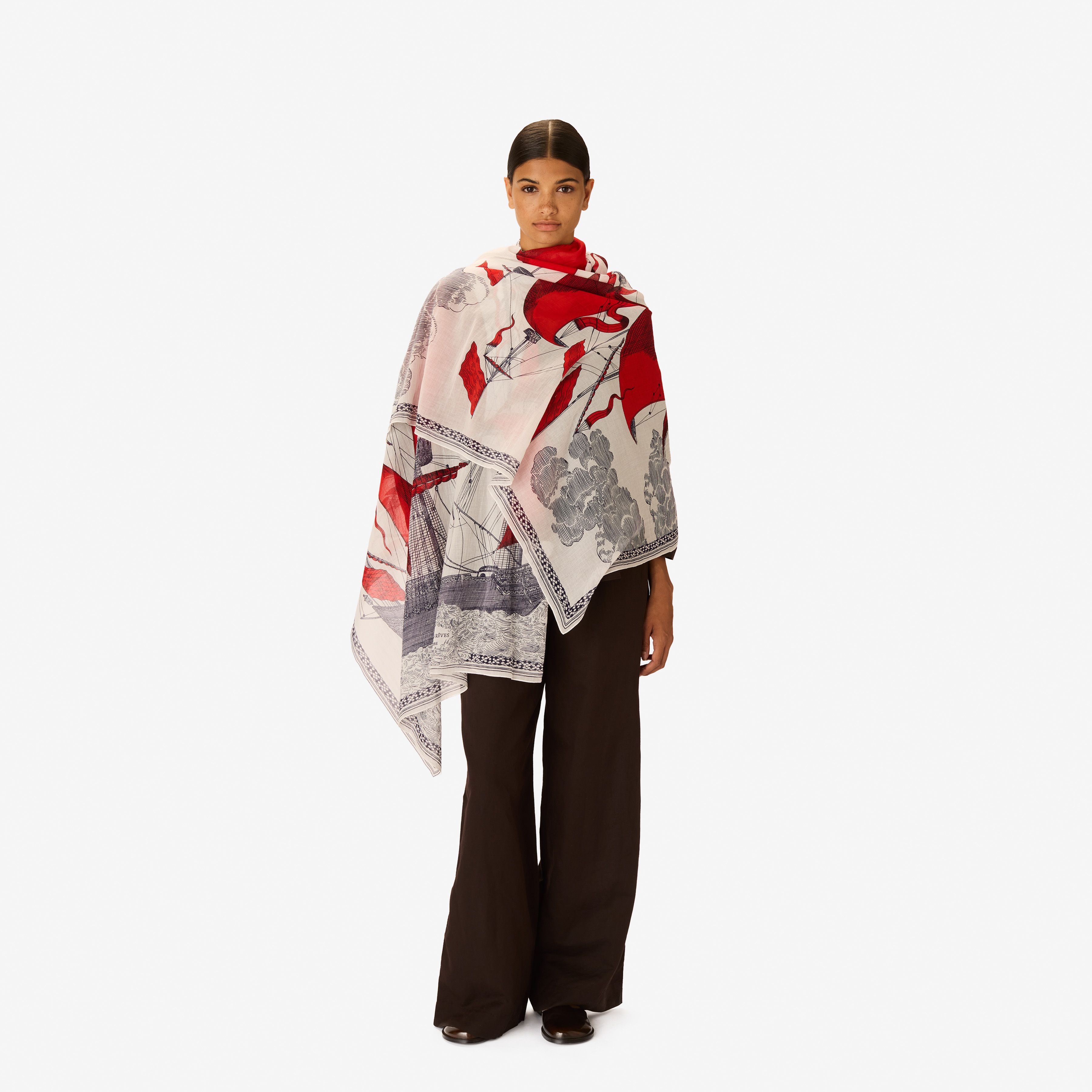Scarf 100 - Des Rives et des Reves - Red