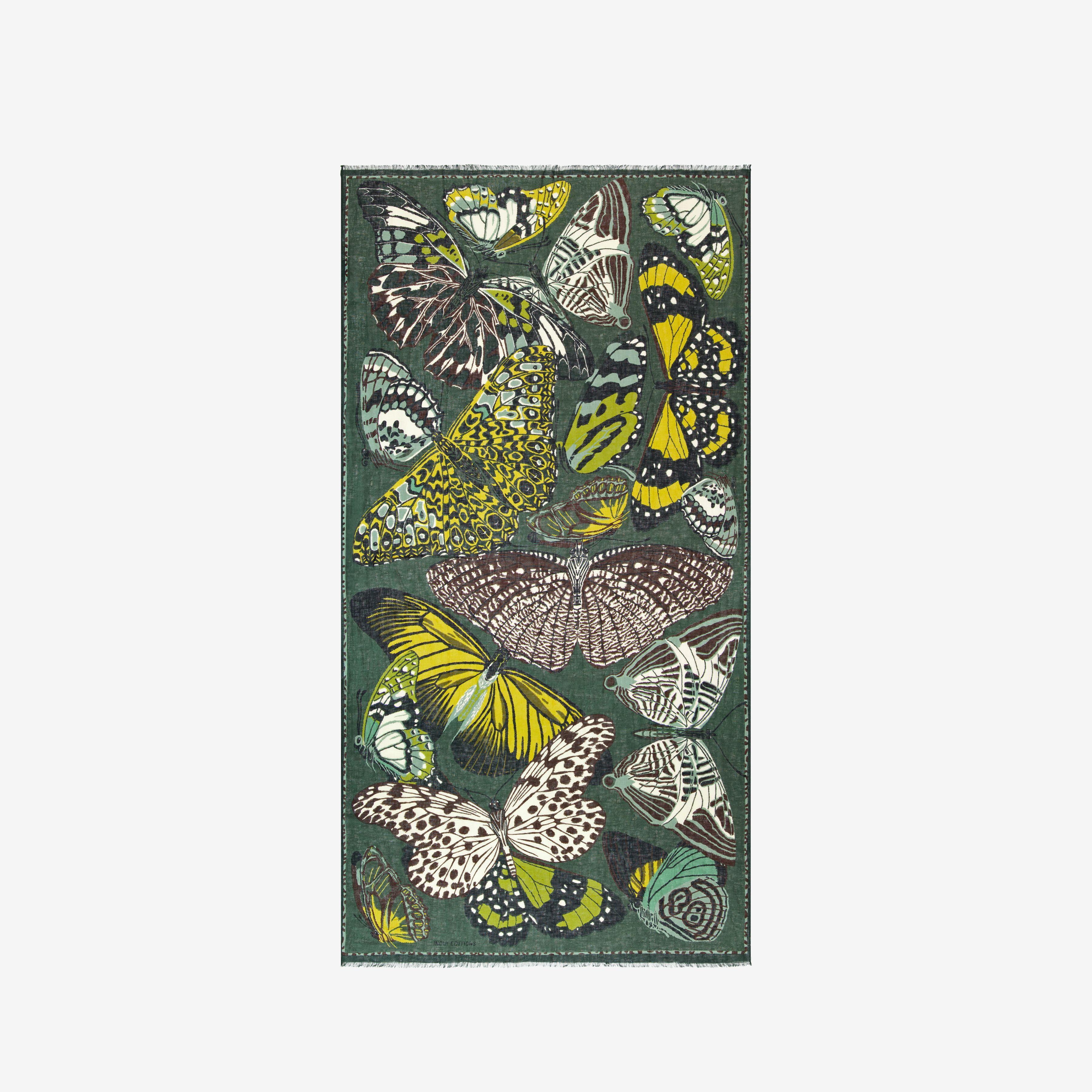 Scarf 100 - Papillons - Khaki