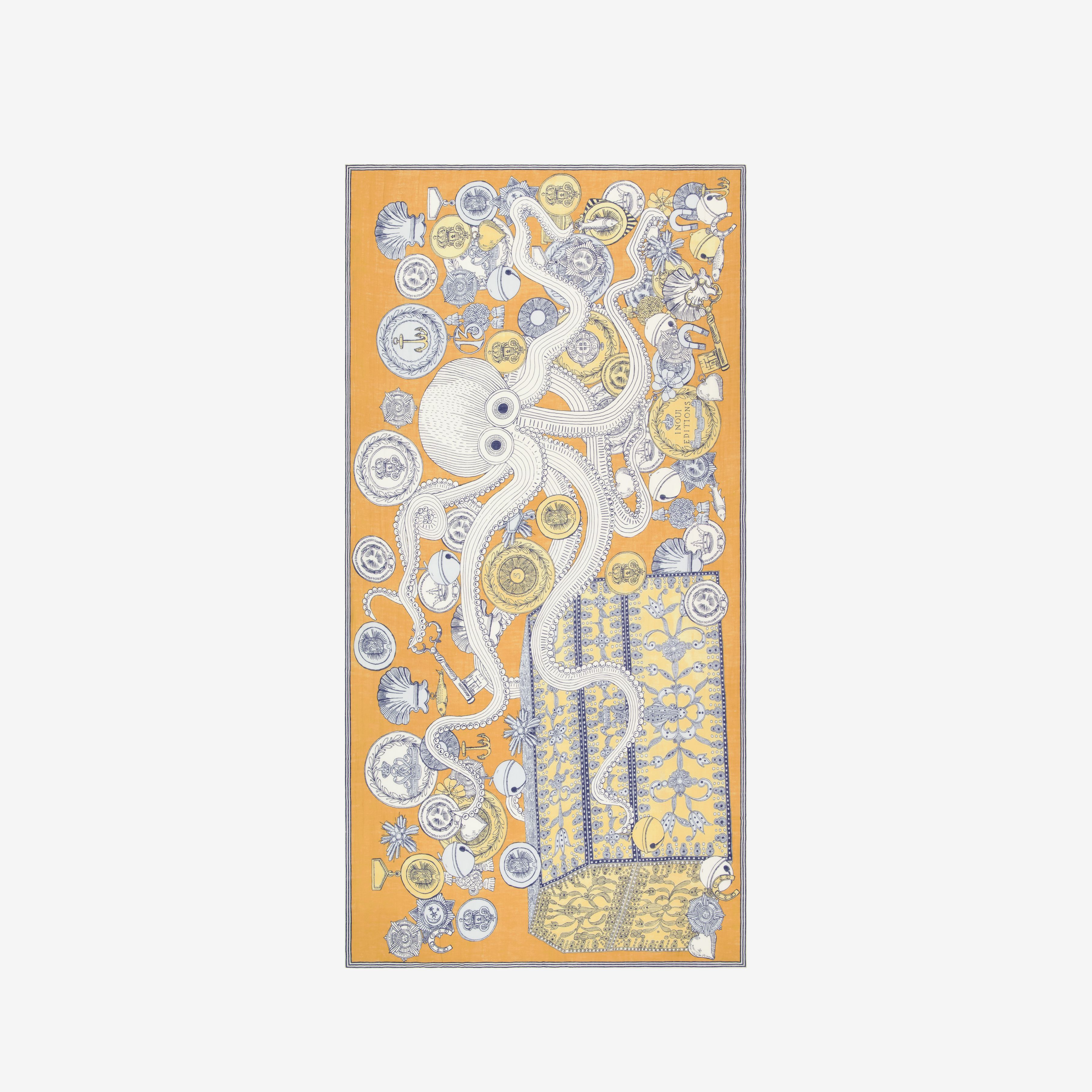 Scarf 100 - Octopus - Golden Brown