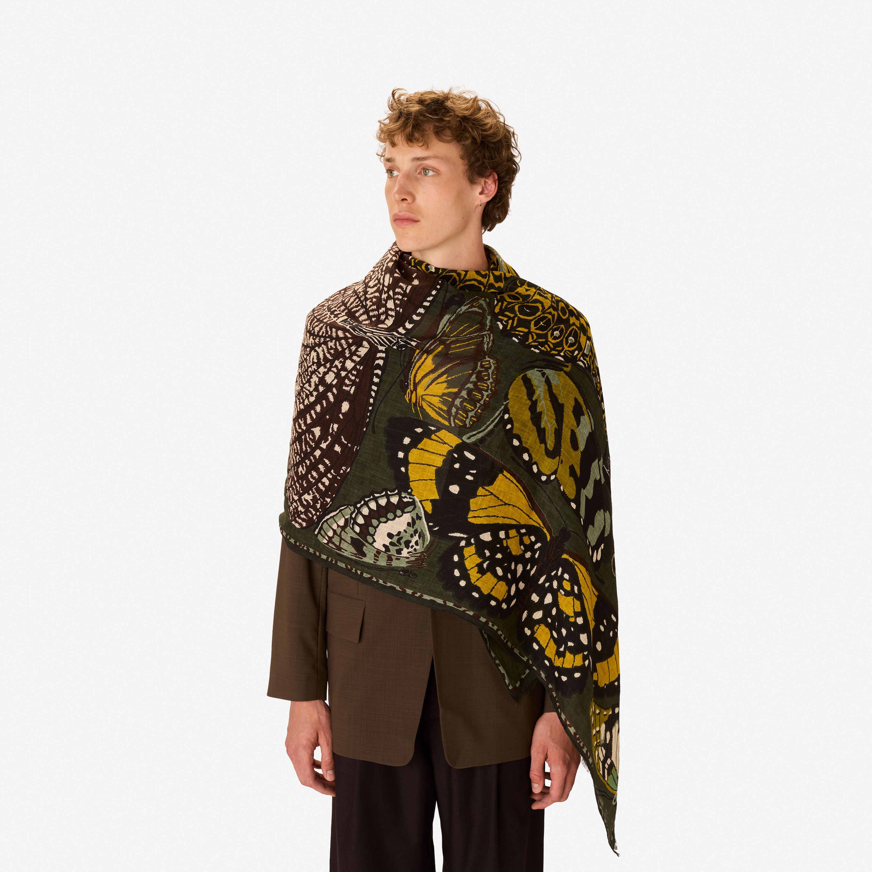 Scarf 100 - Papillons - Khaki