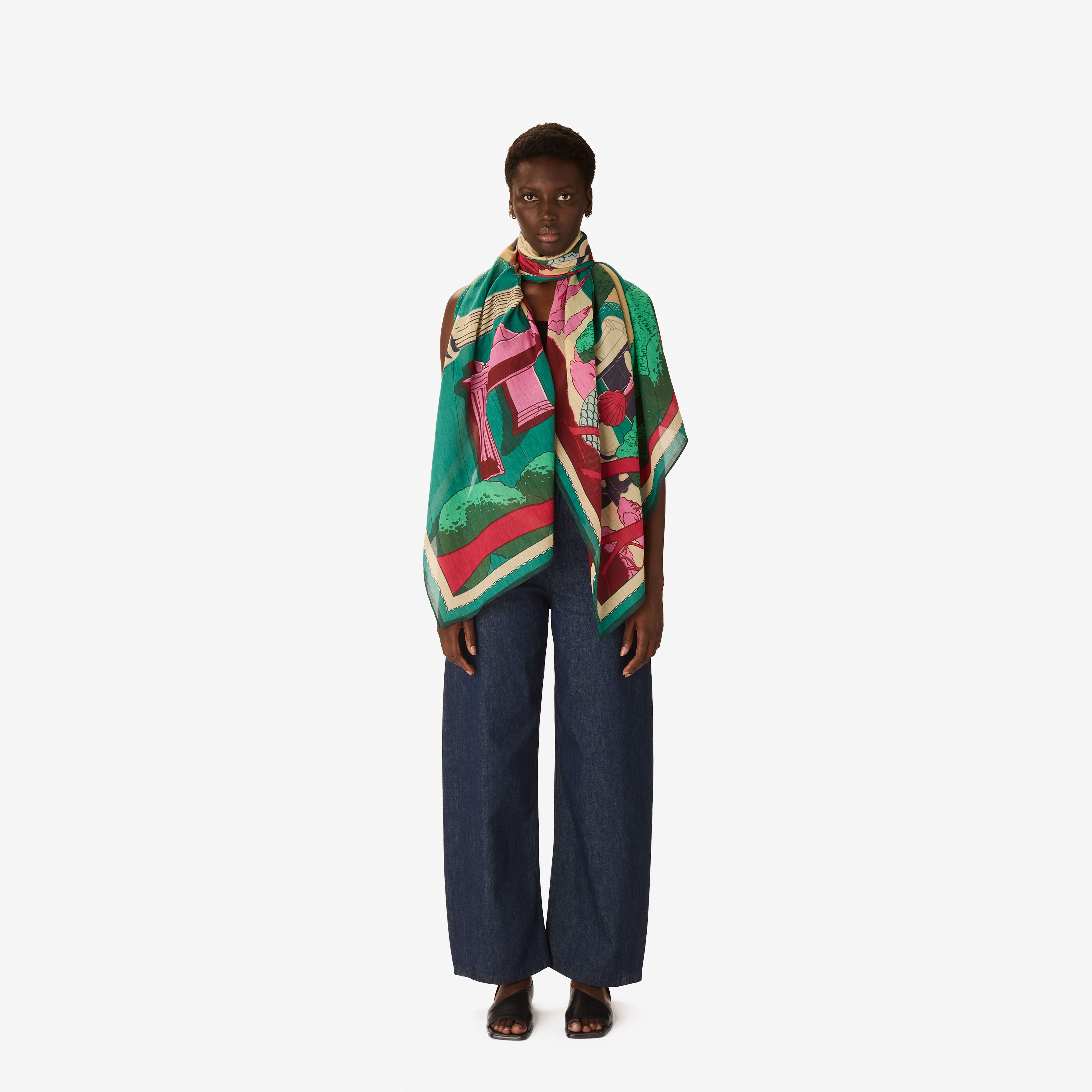 Scarf 100 - Jardin - Fuchsia
