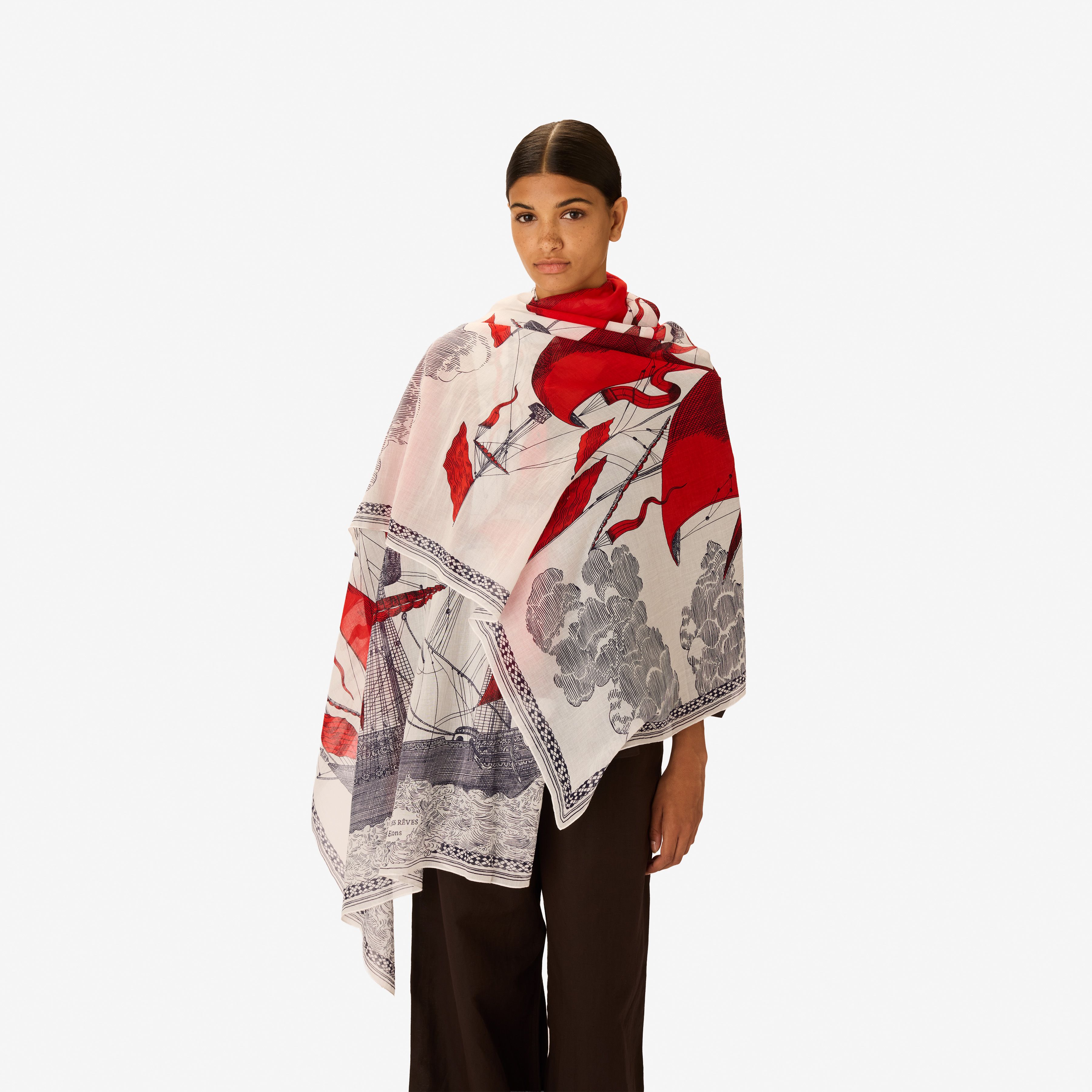 Scarf 100 - Des Rives et des Reves - Red