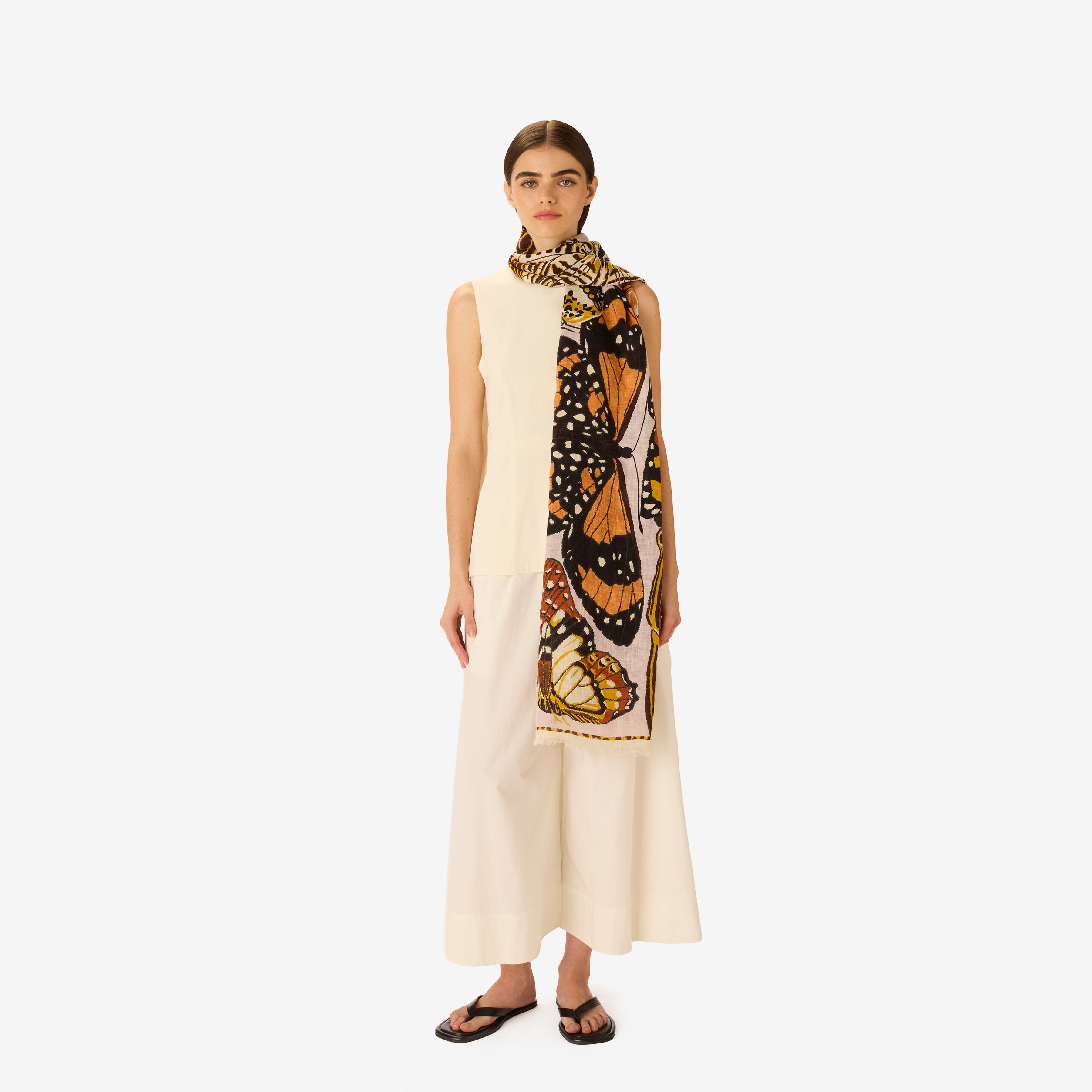 Scarf 100 - Papillons - Nude
