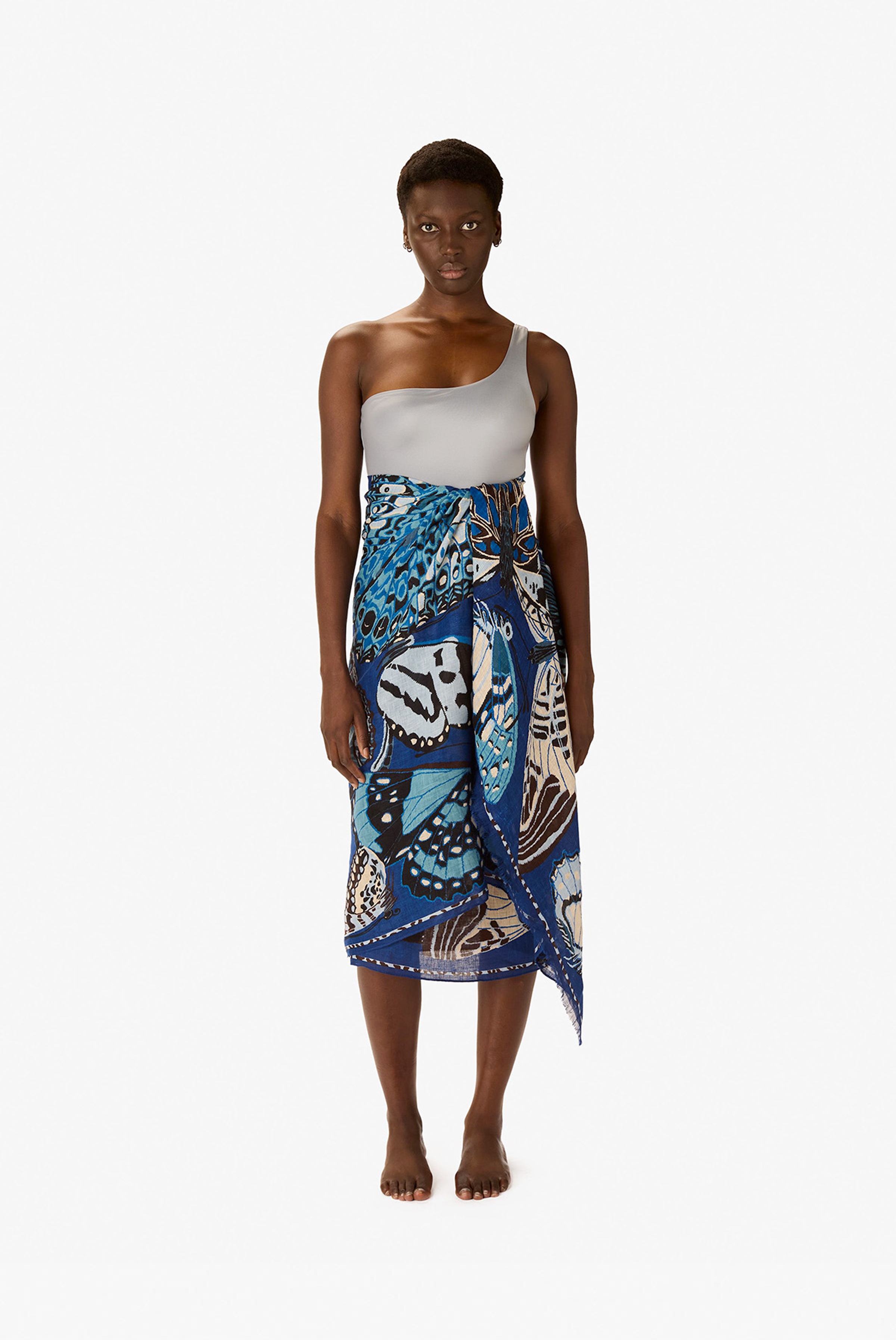 Scarf 100 - Papillons - Navy