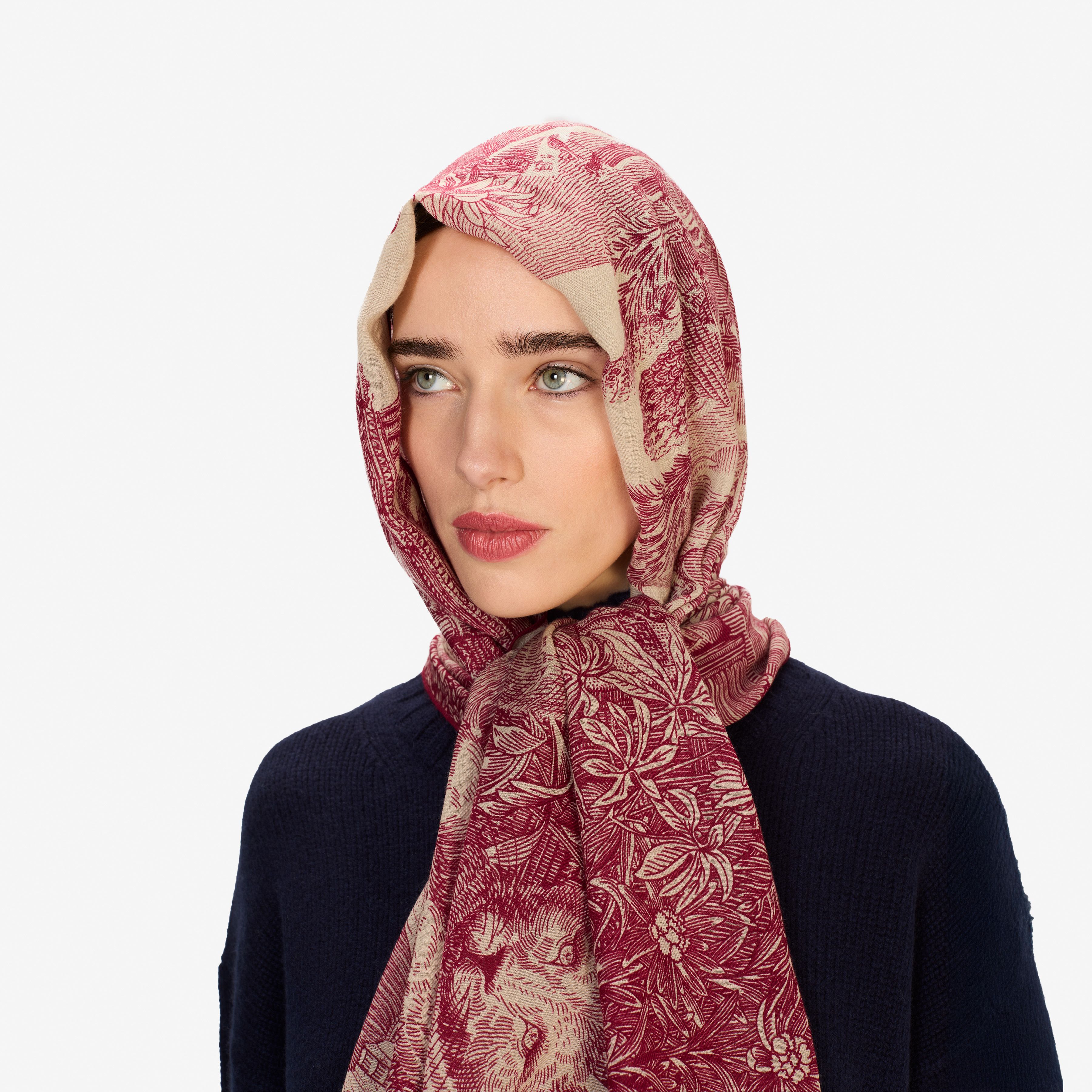 Wool Scarf 100 - Piranesi - Red
