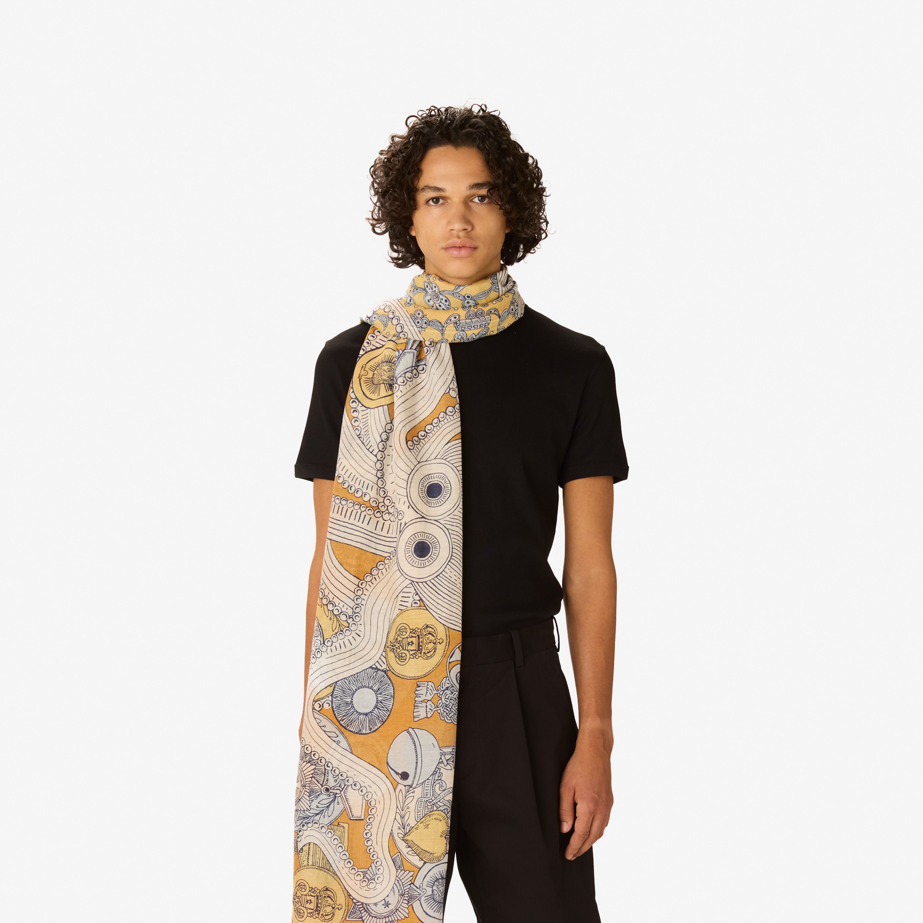 Scarf 100 - Octopus - Golden Brown
