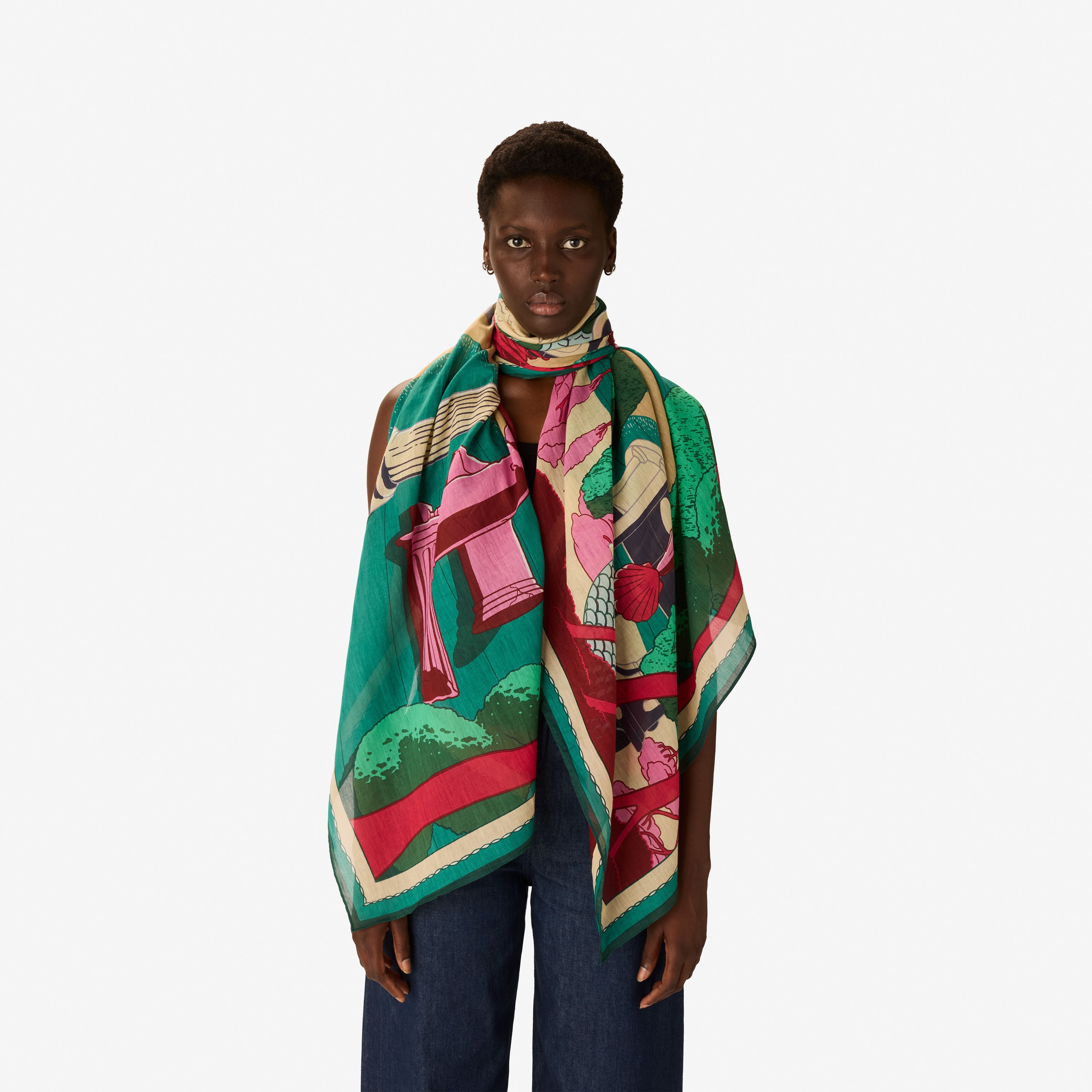 Scarf 100 - Jardin - Fuchsia