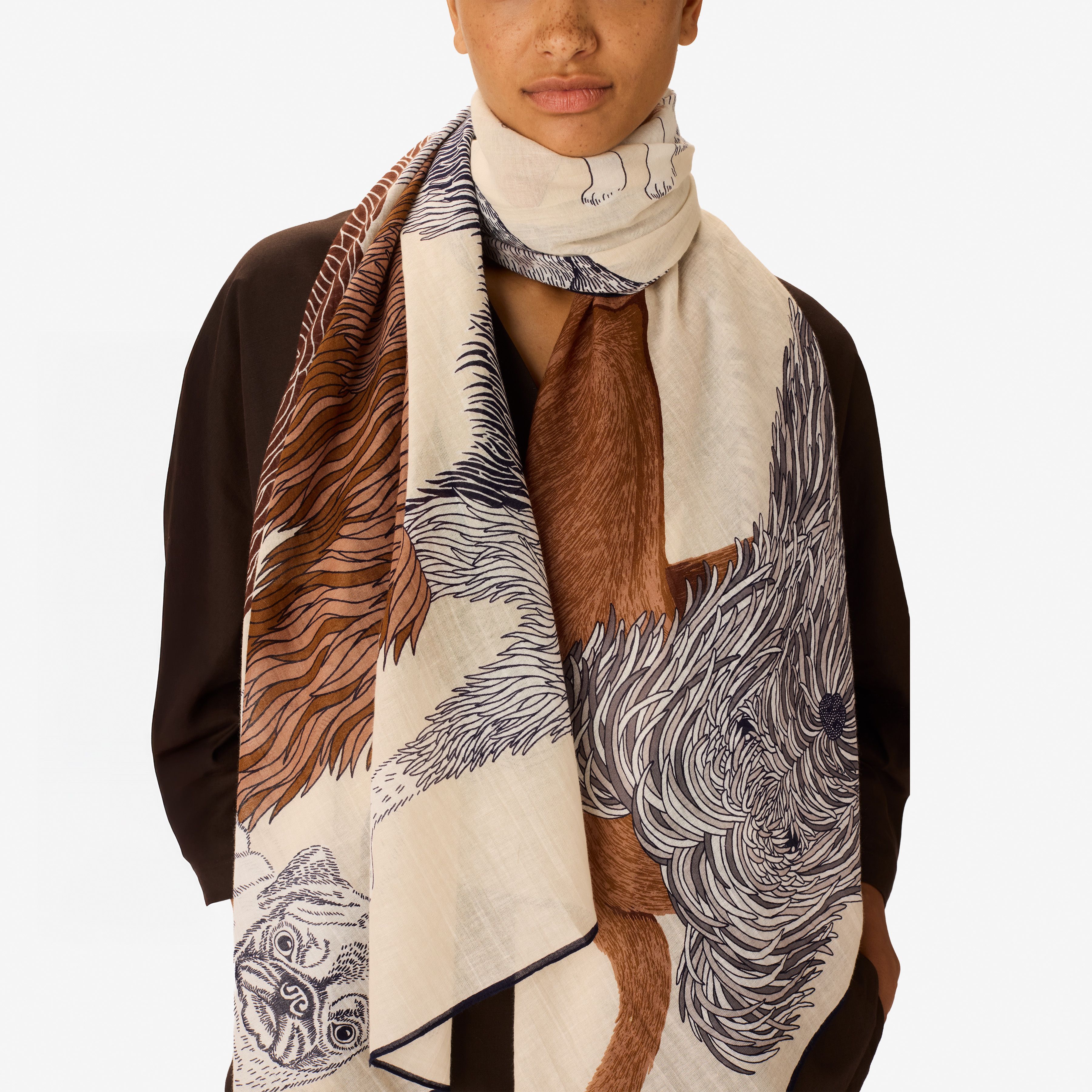Scarf 100 Cotton - Toutou - White