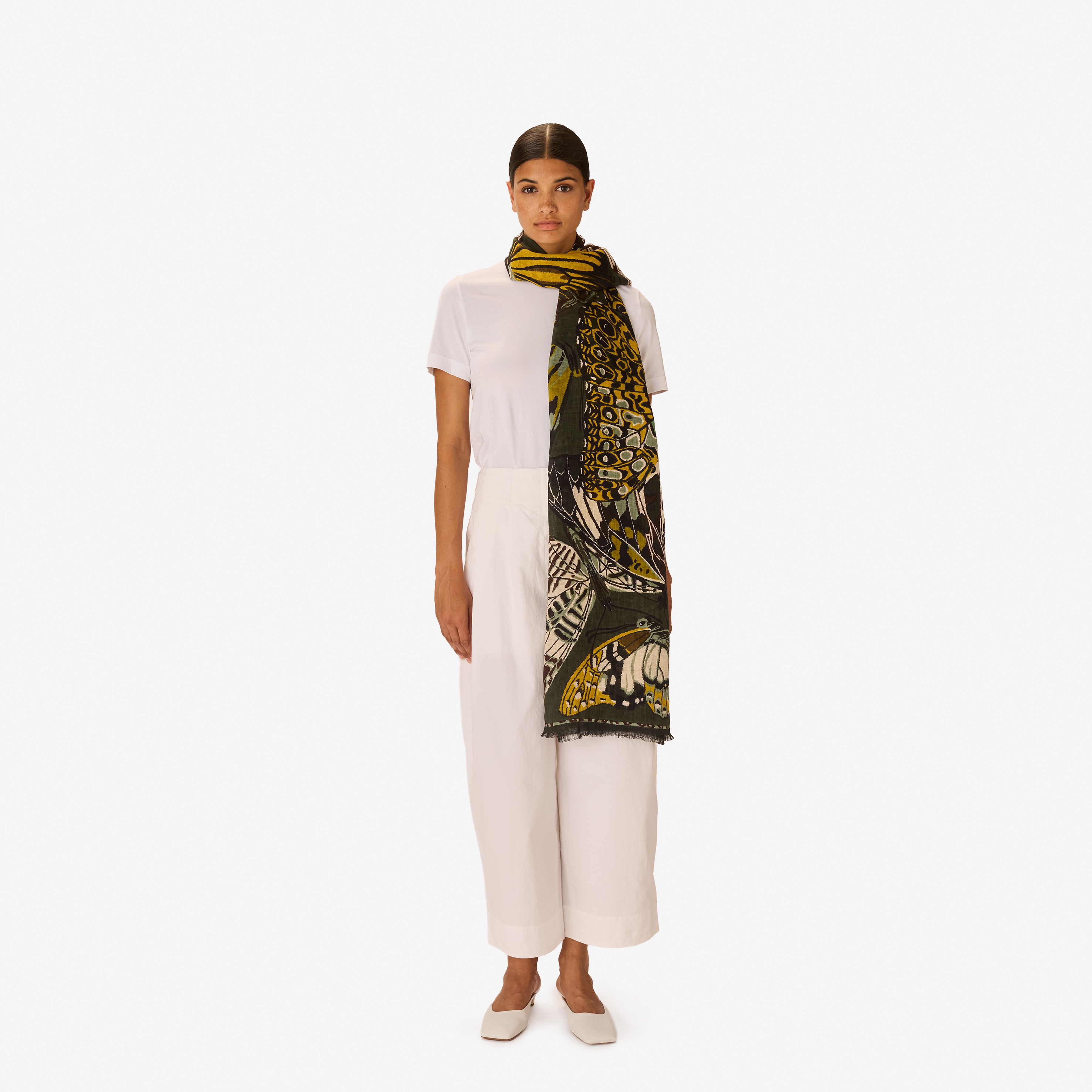 Scarf 100 - Papillons - Khaki