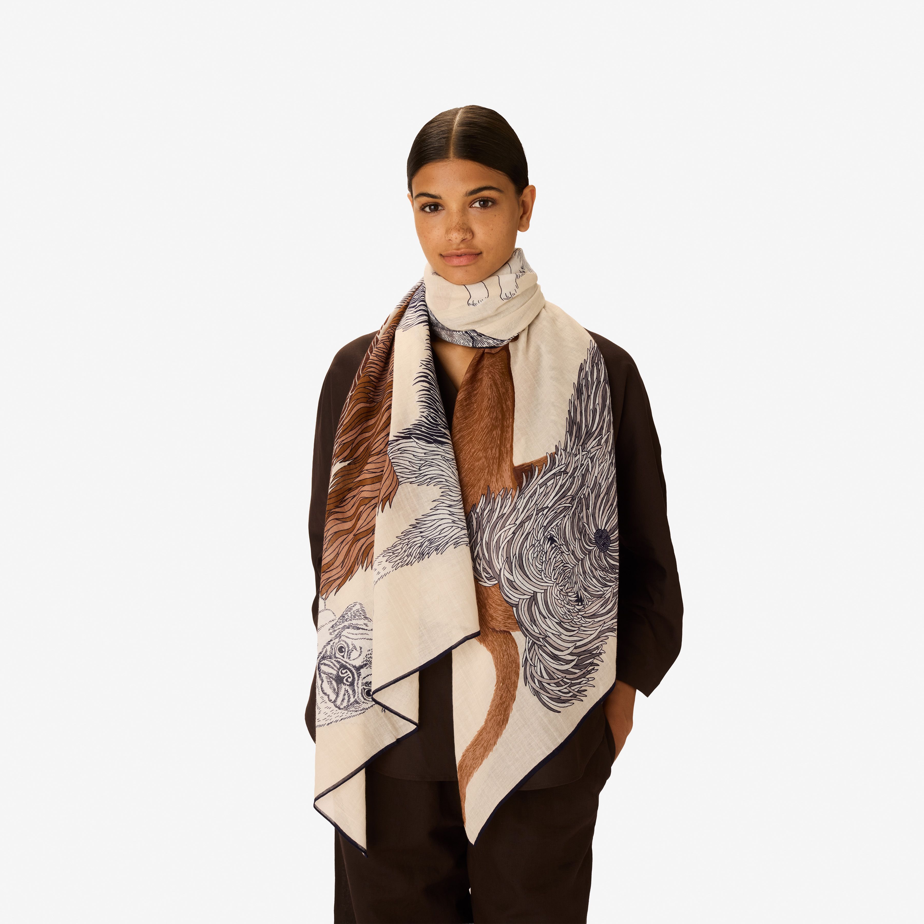 Scarf 100 Cotton - Toutou - White
