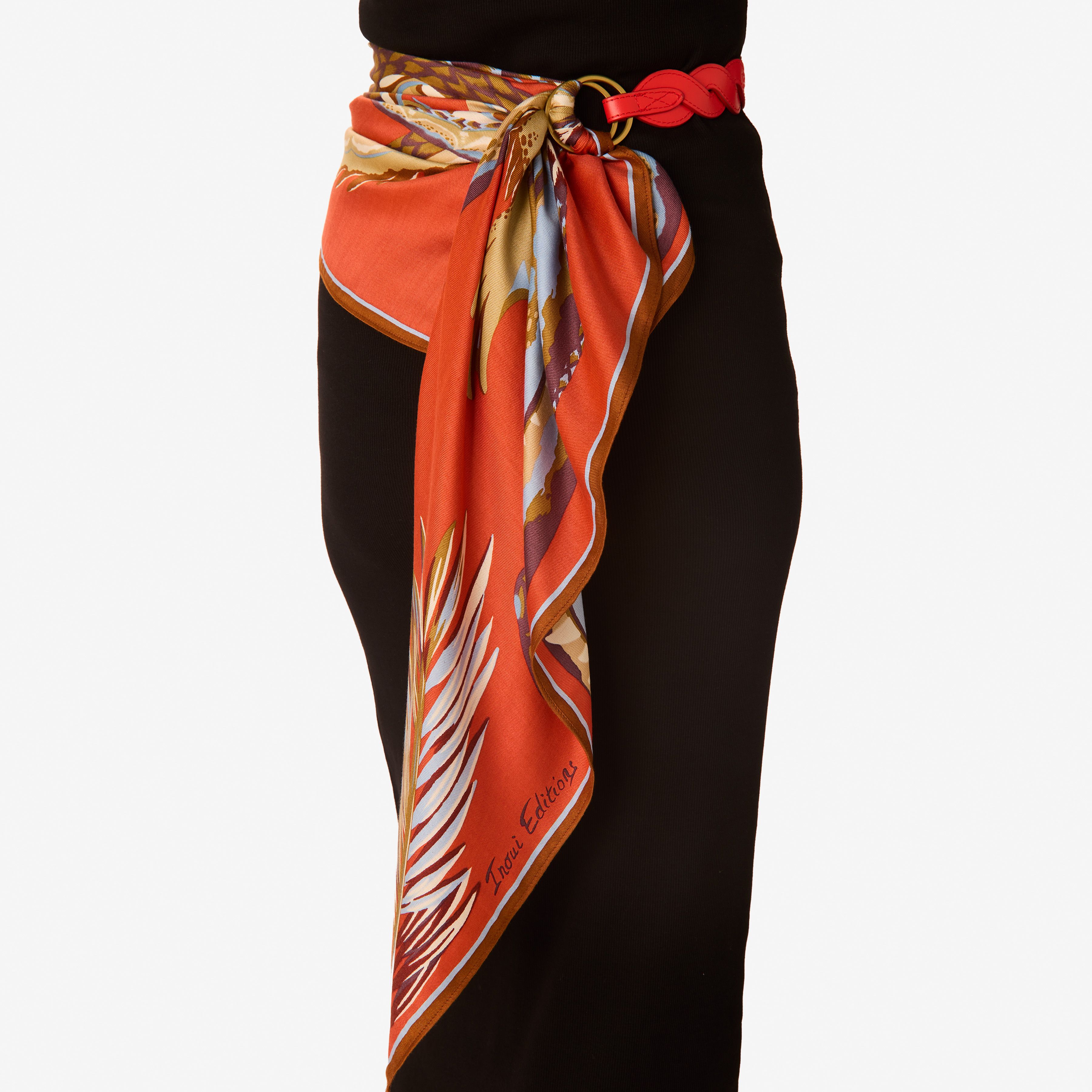 Leather Handle - Braid - Red