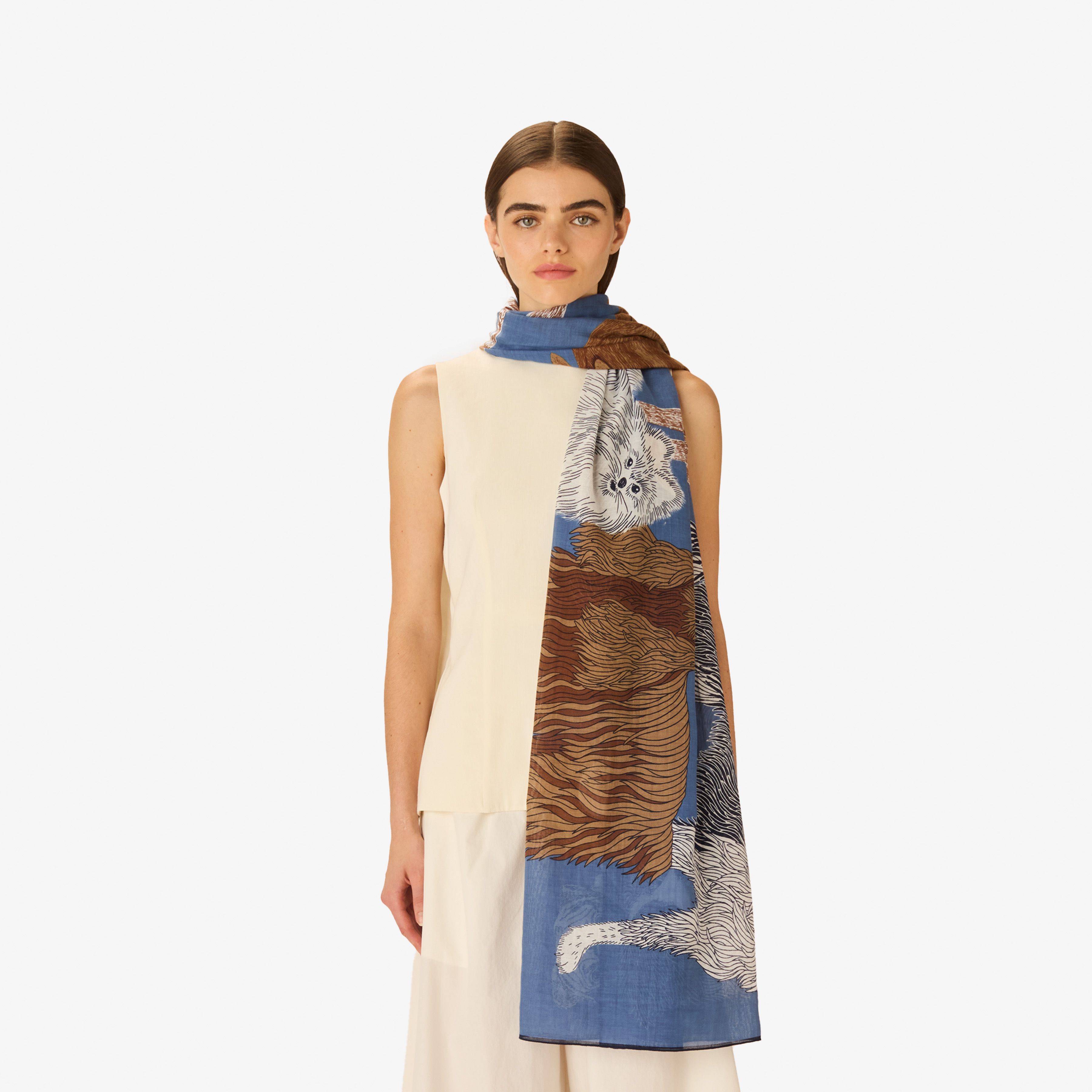 Scarf 100 Cotton - Toutou - Blue