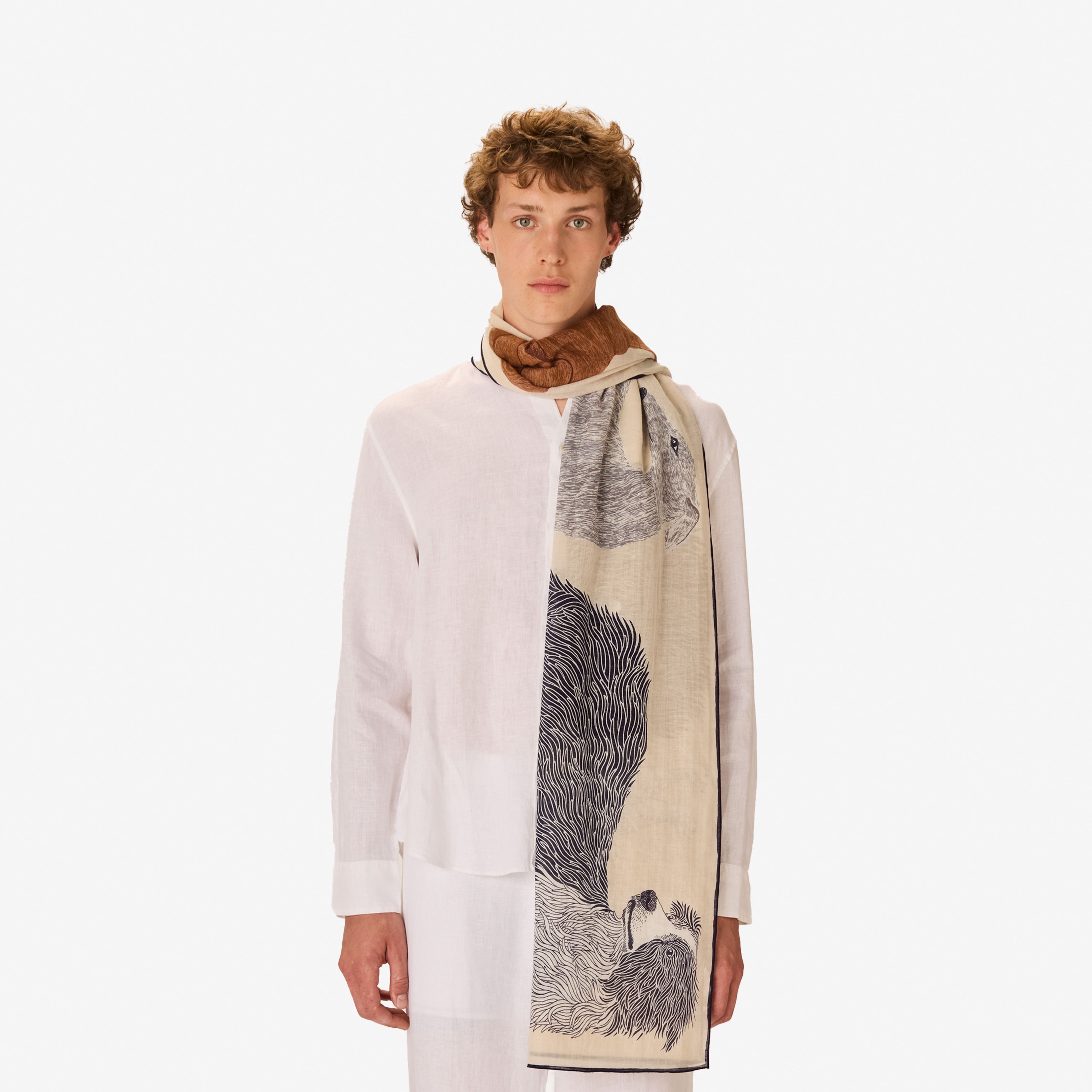 Scarf 100 Cotton - Toutou - White