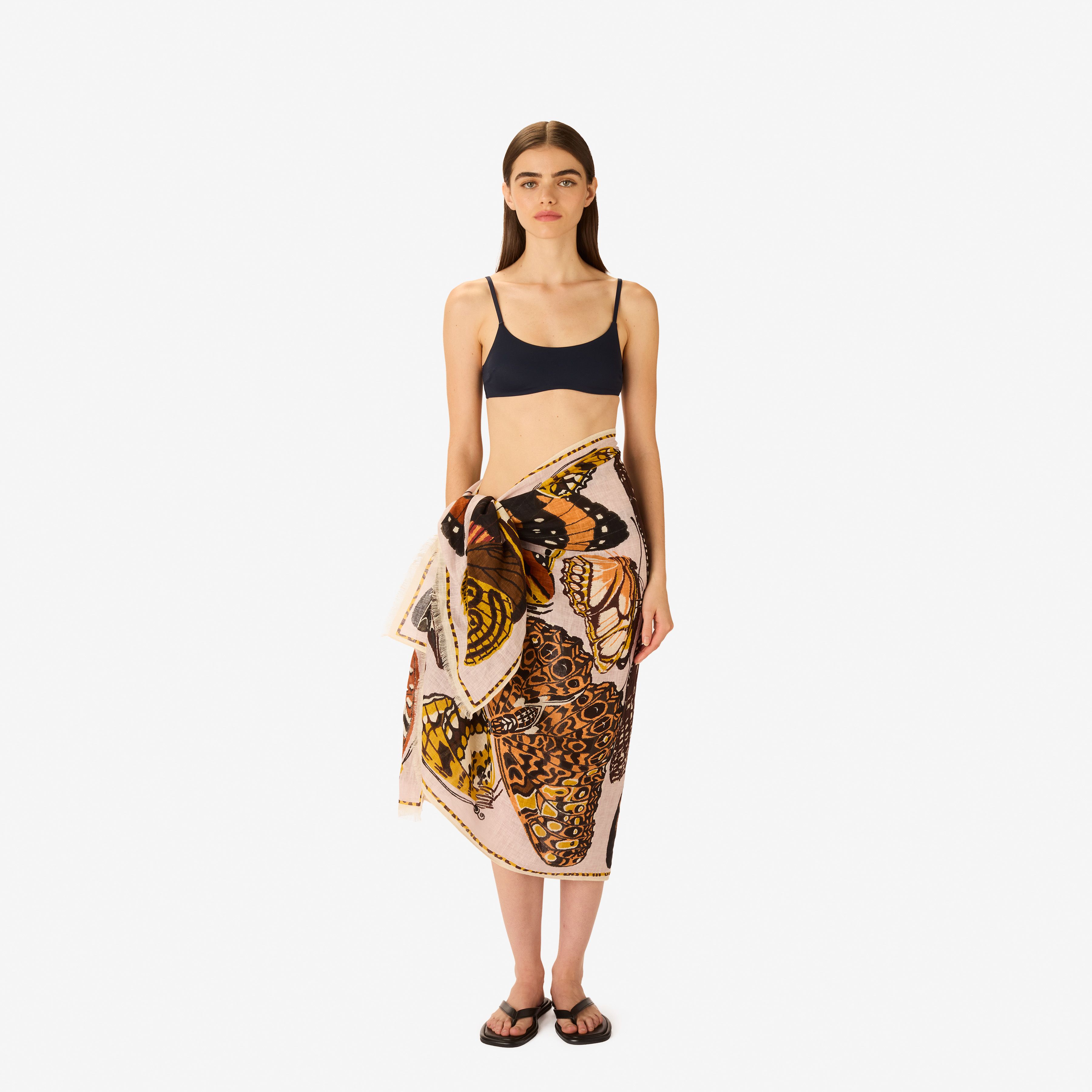 Scarf 100 - Papillons - Nude
