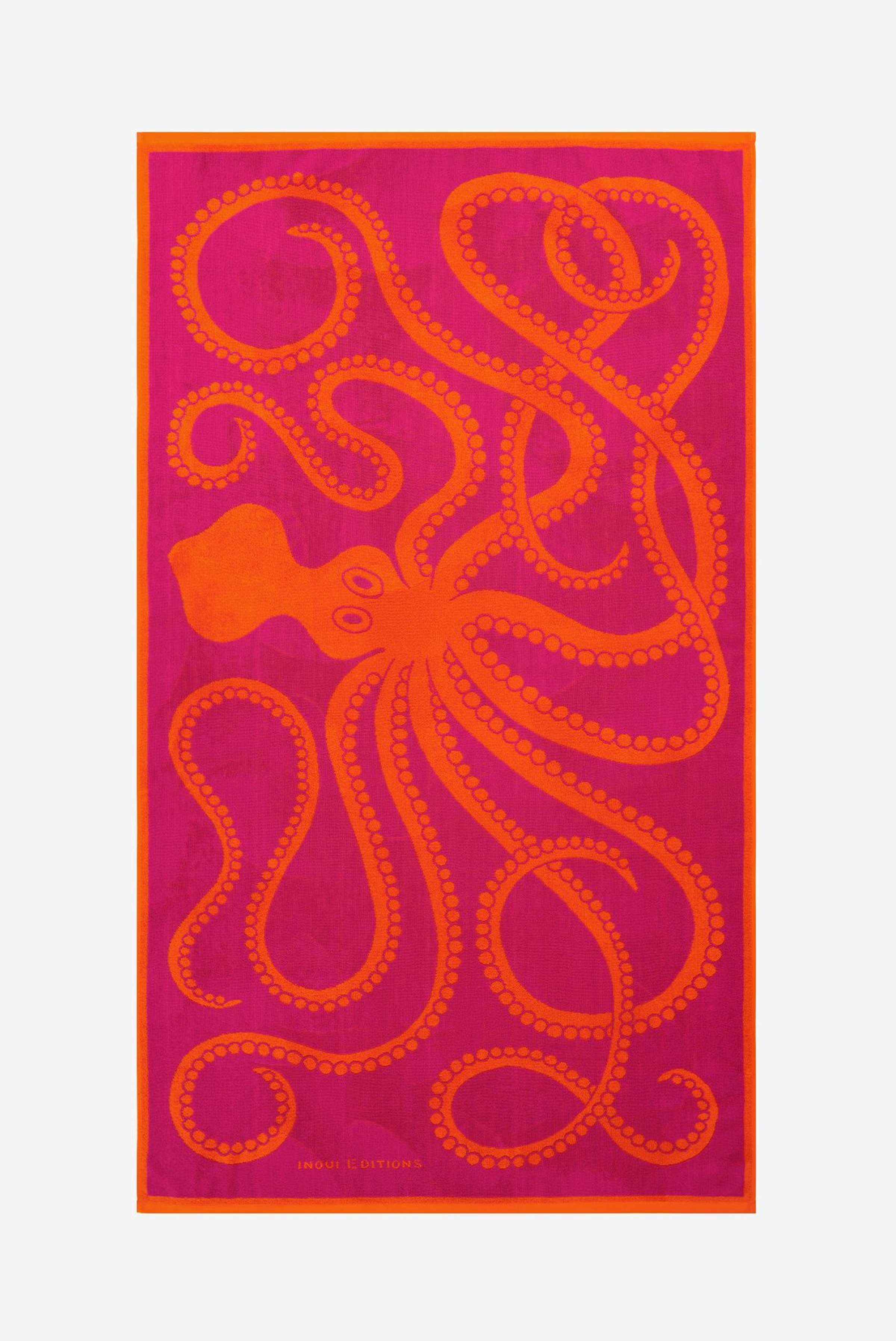 Beach Towel 100 - Octopus - Fuchsia
