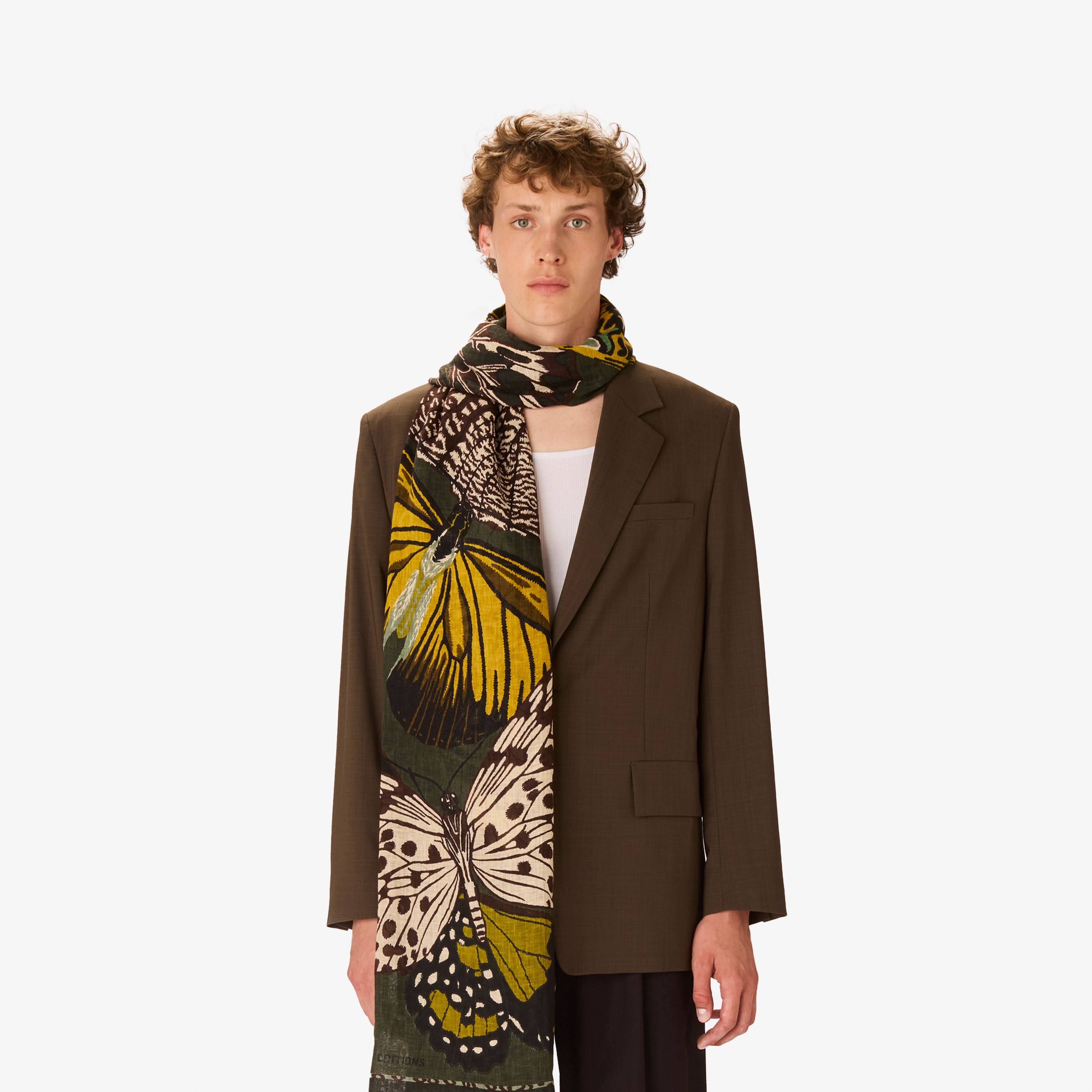 Scarf 100 - Papillons - Khaki