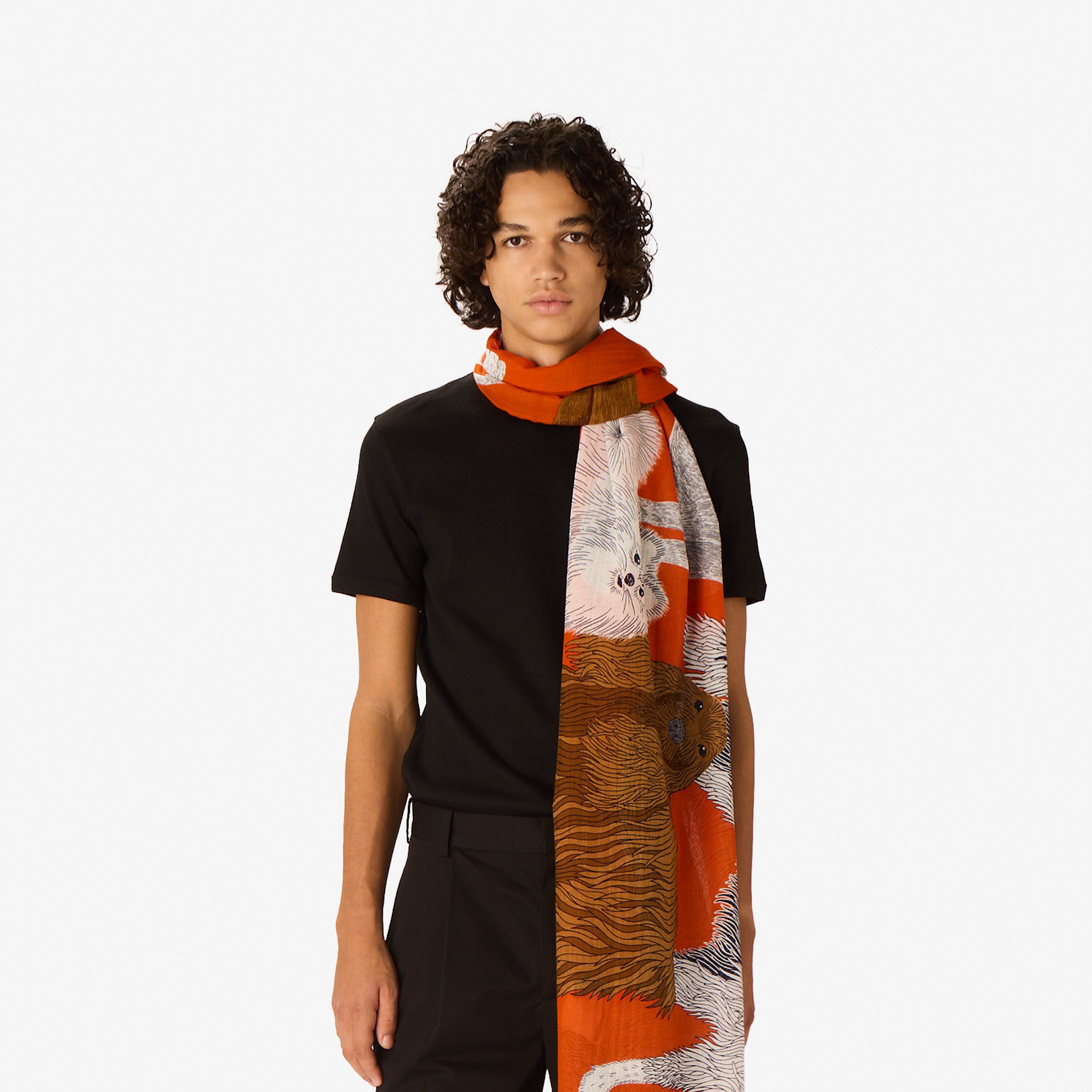 Scarf 100 Cotton - Toutou - Orange