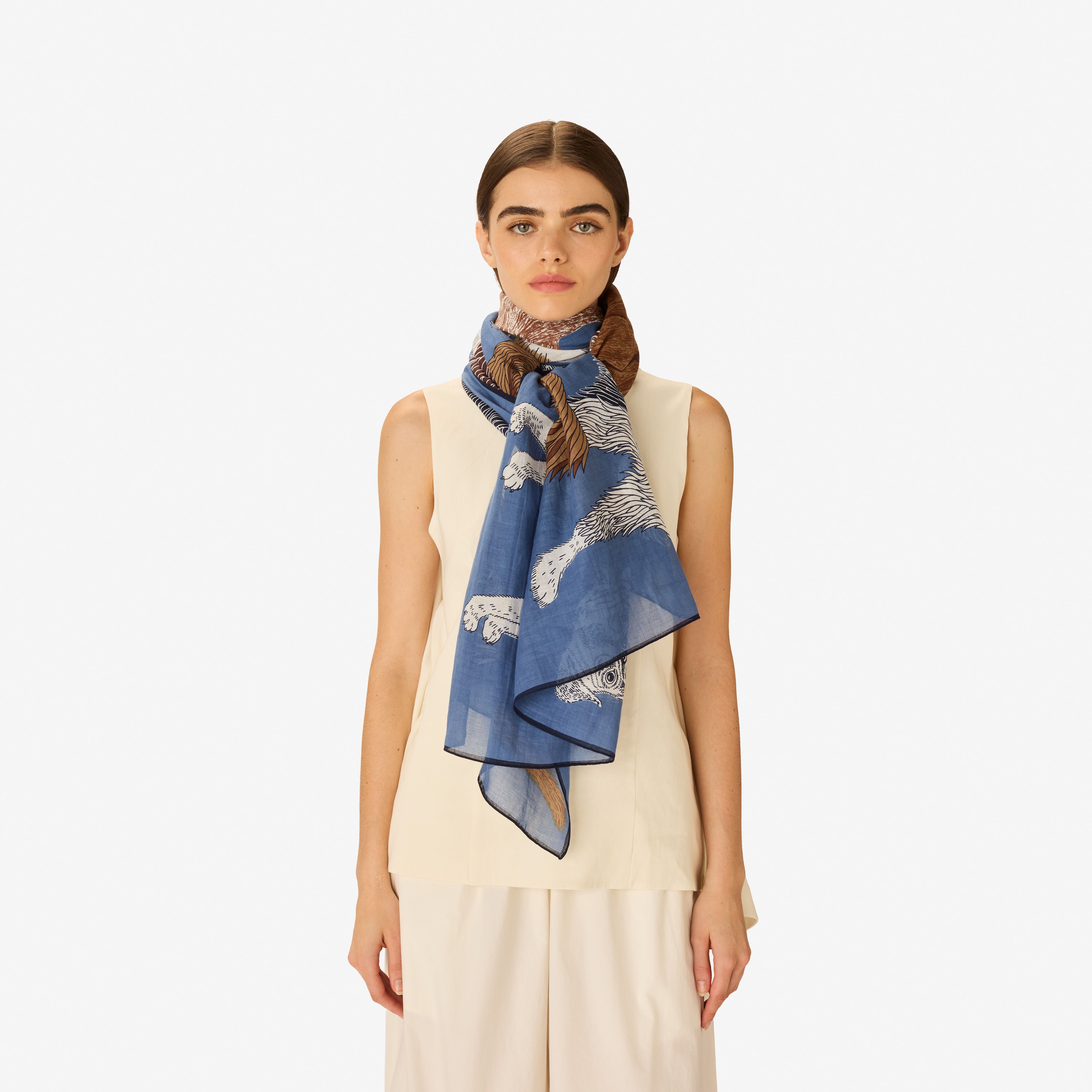 Scarf 100 Cotton - Toutou - Blue