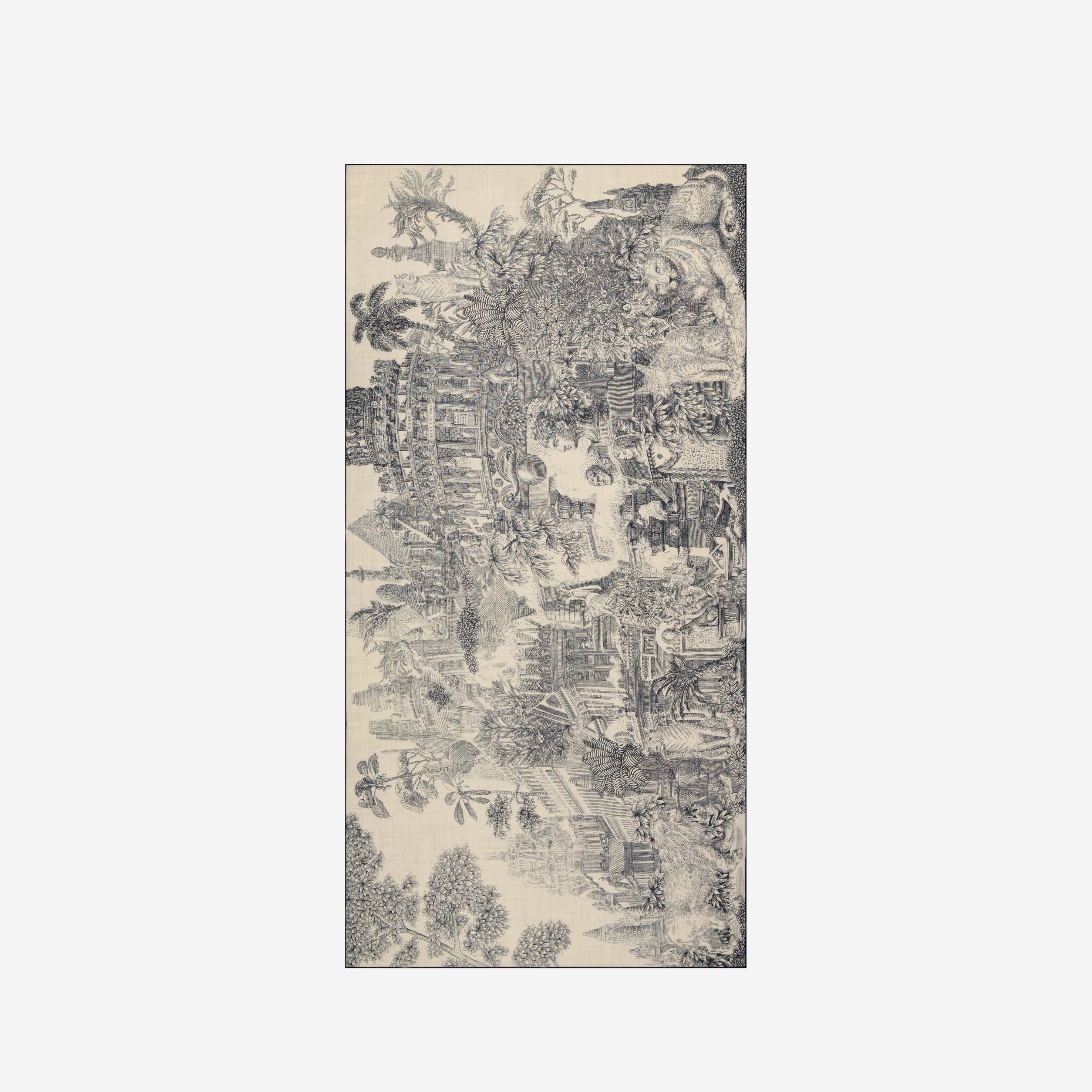 Wool Scarf 100 - Piranesi - Black