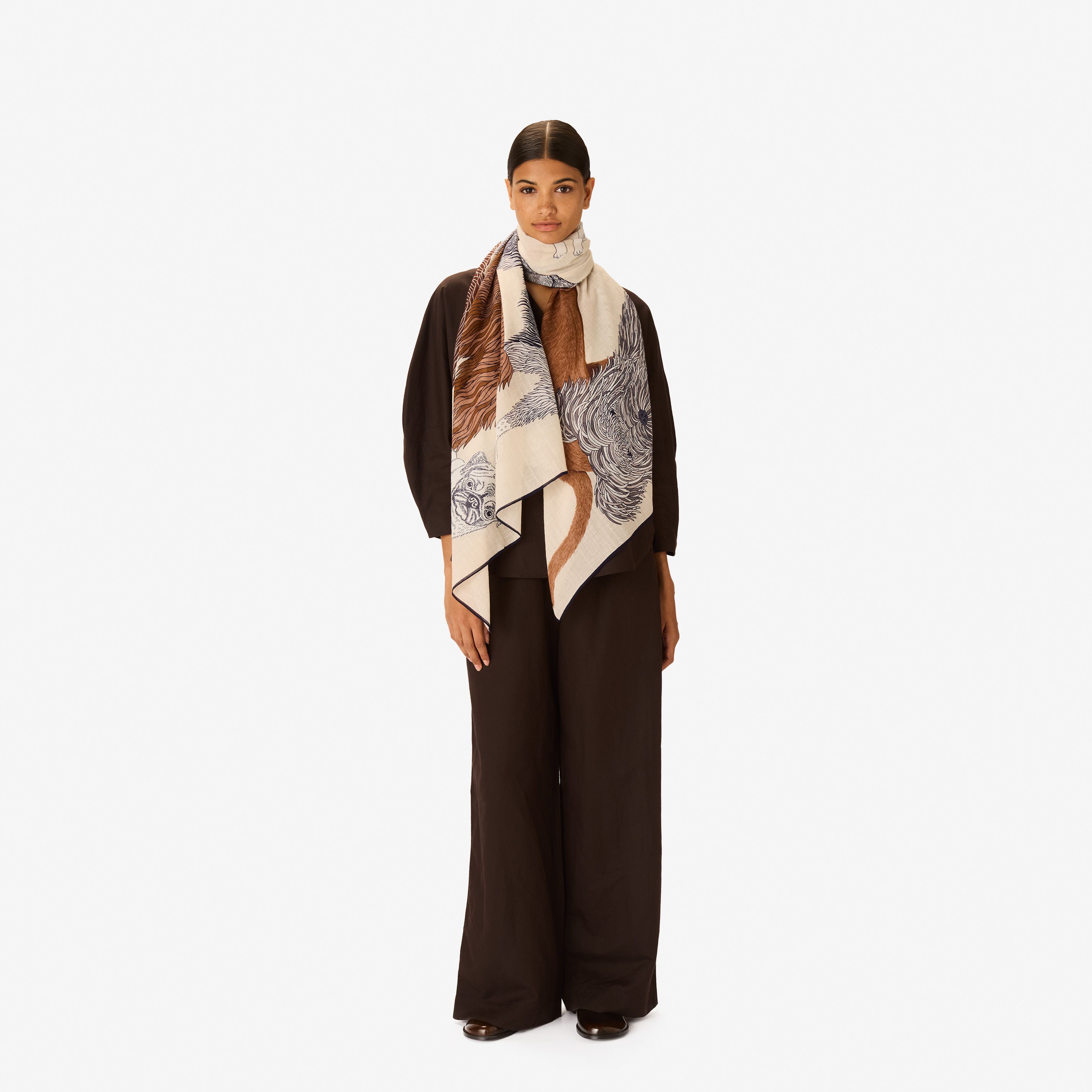 Scarf 100 Cotton - Toutou - White