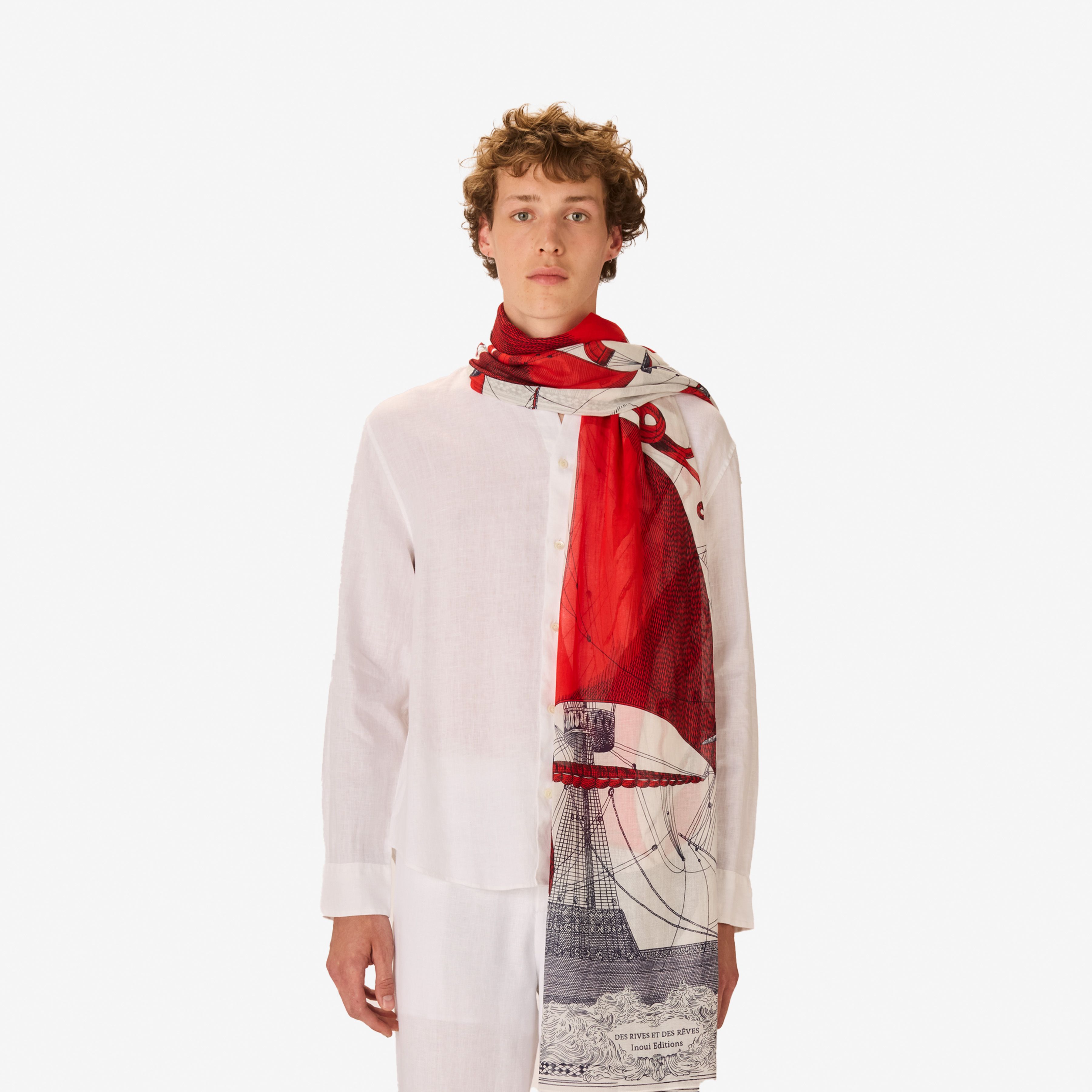 Scarf 100 - Des Rives et des Reves - Red