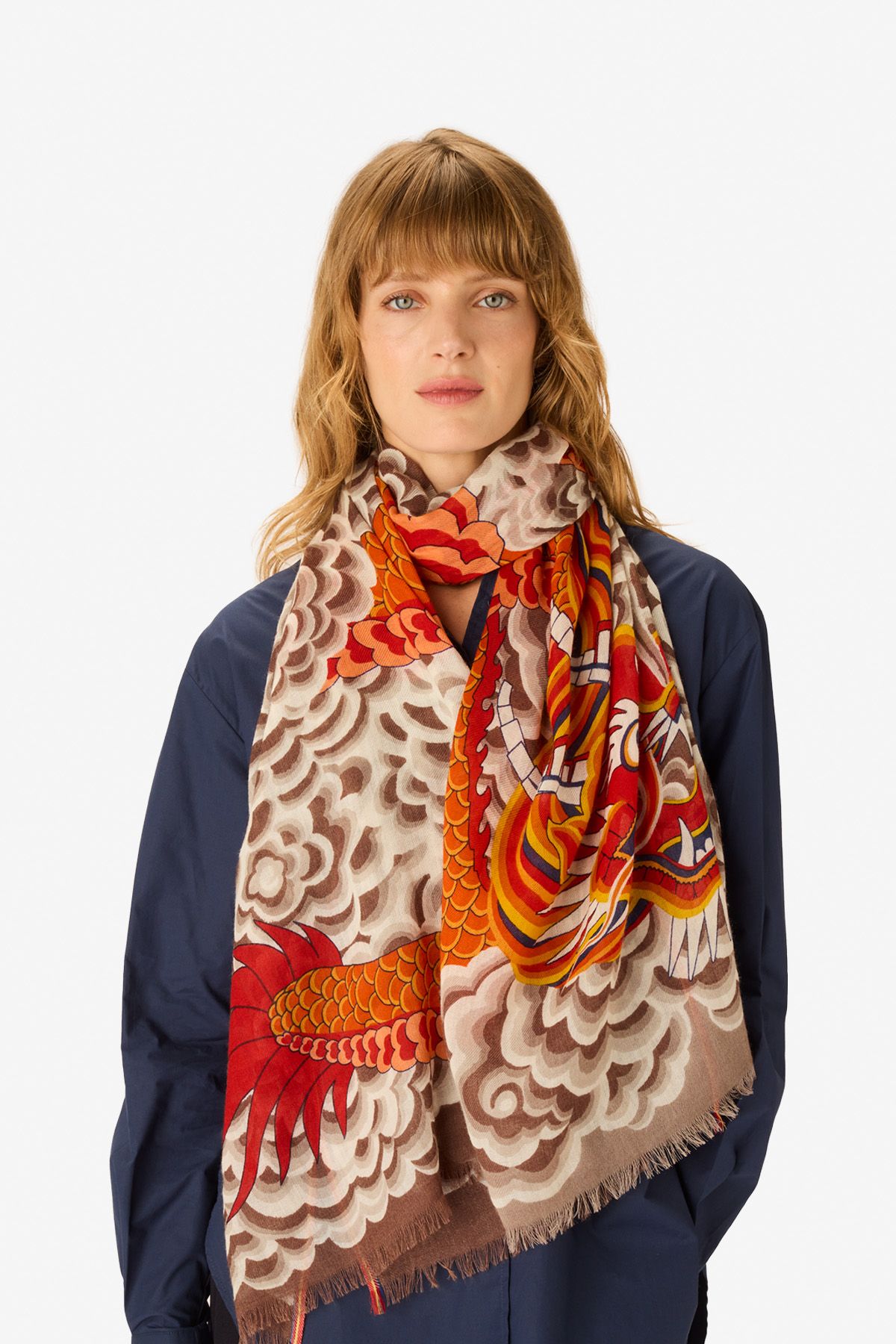Scarf 70 - Dragon - Orange