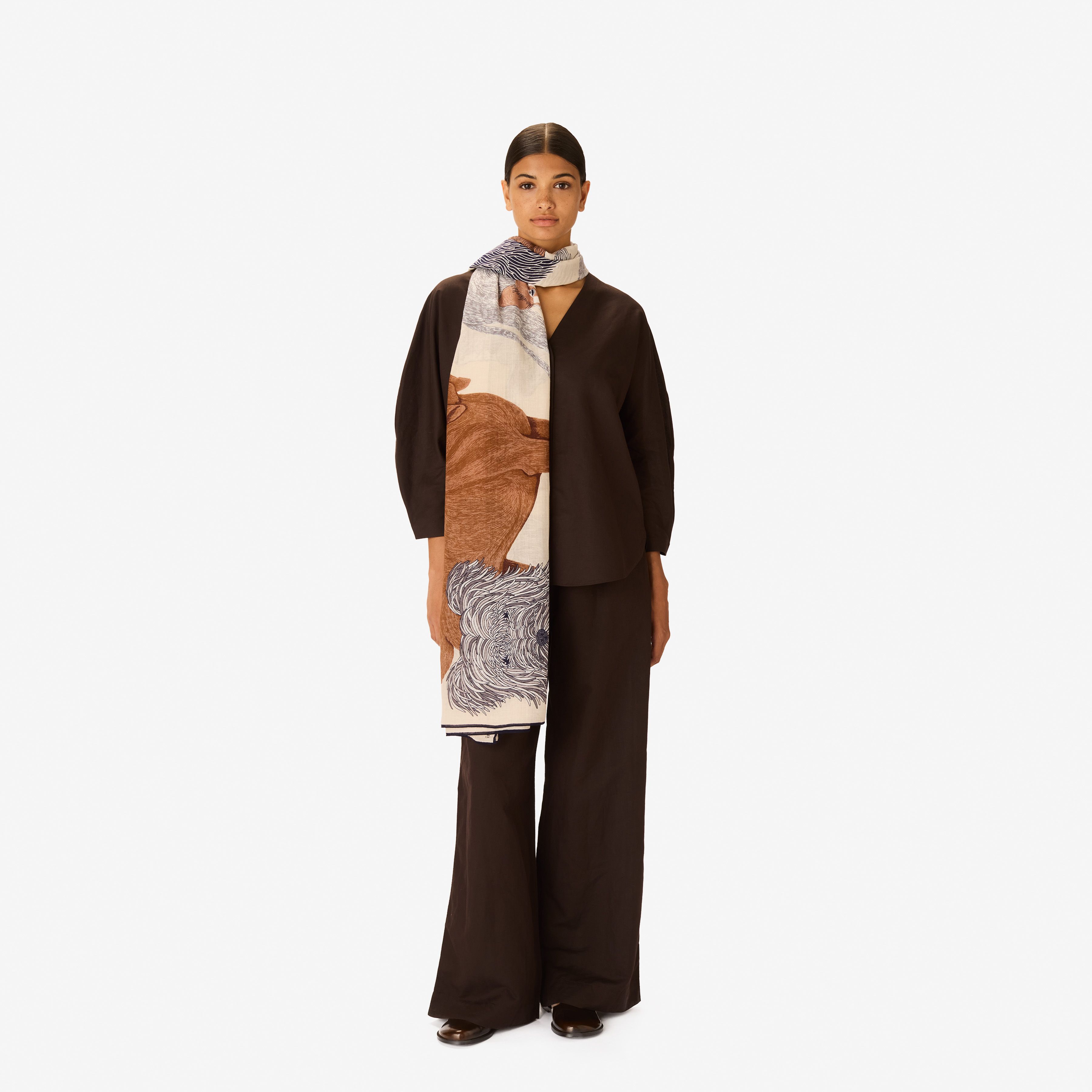 Scarf 100 Cotton - Toutou - White